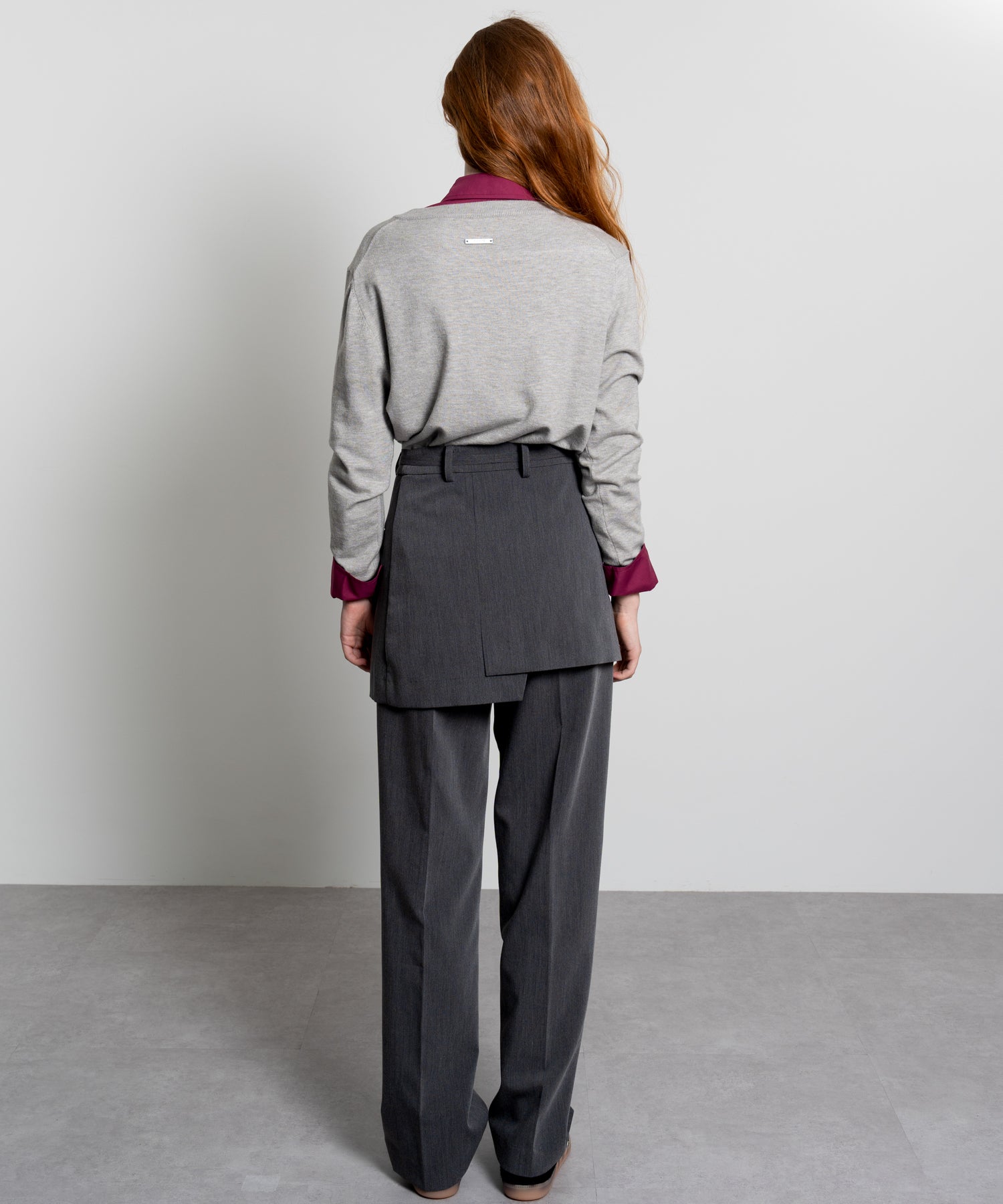 Mini Skirt with Center-Pleat Pants Set