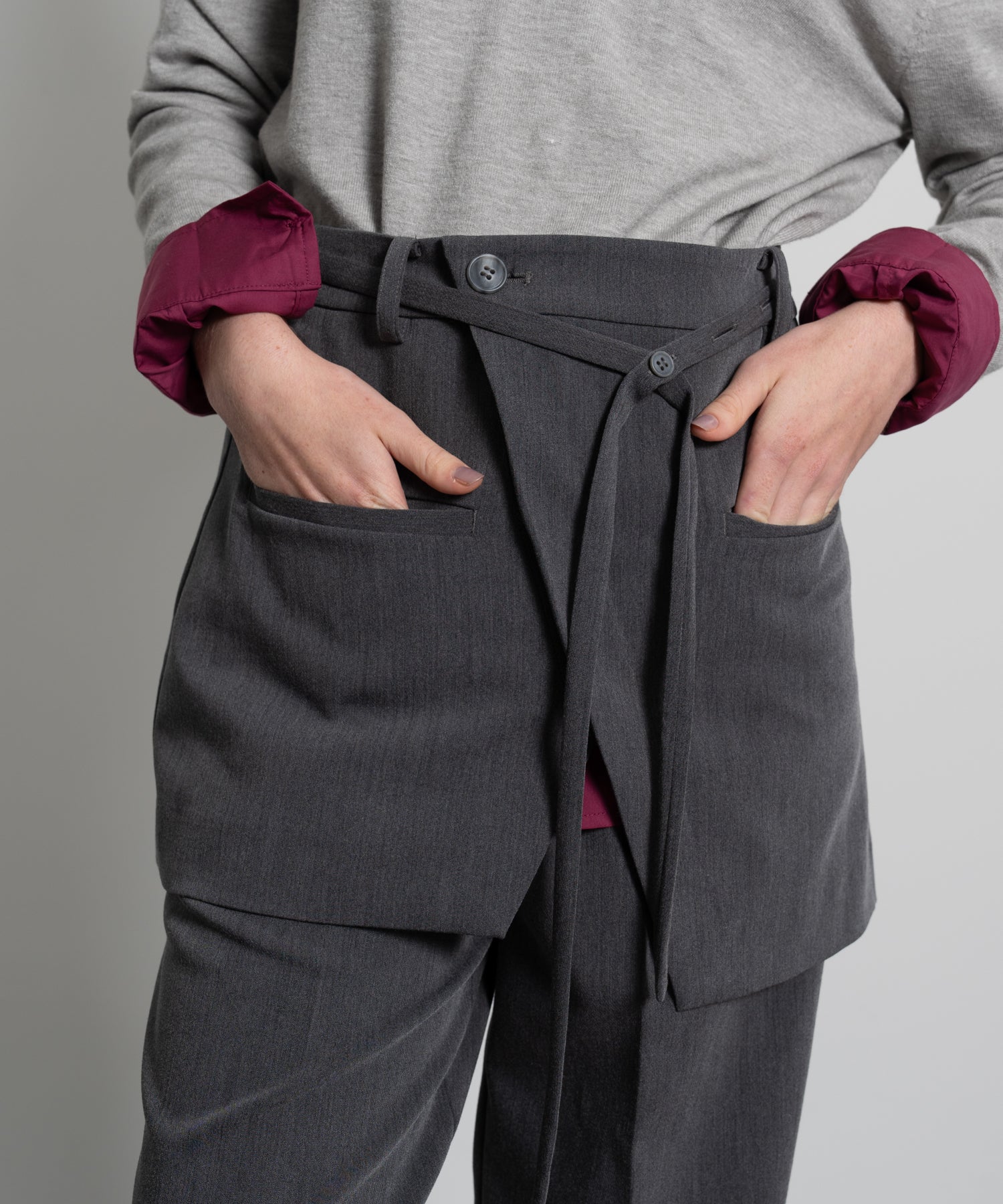 Mini Skirt with Center-Pleat Pants Set