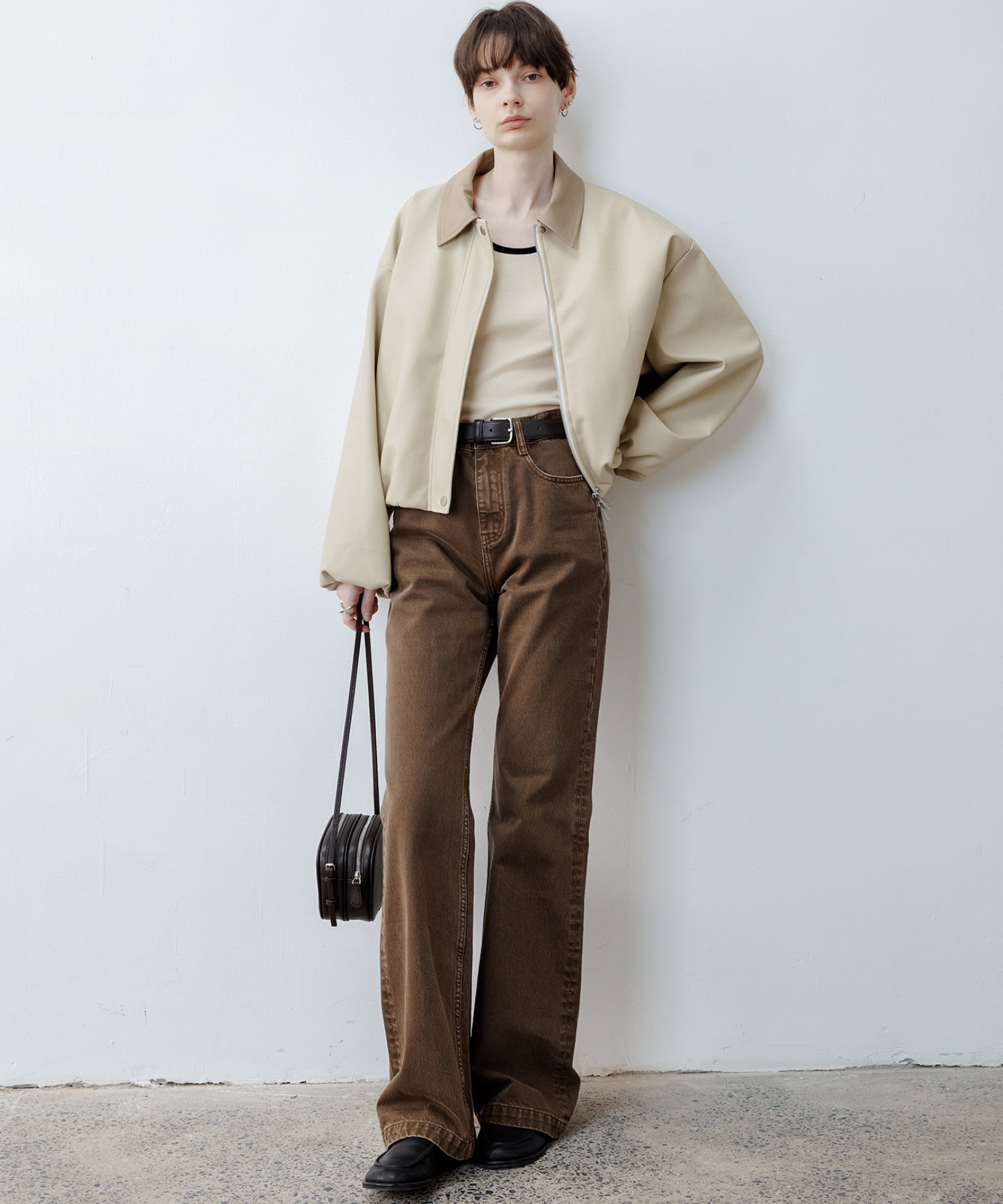 Vegan Leather Balloon Sleeve Blouson