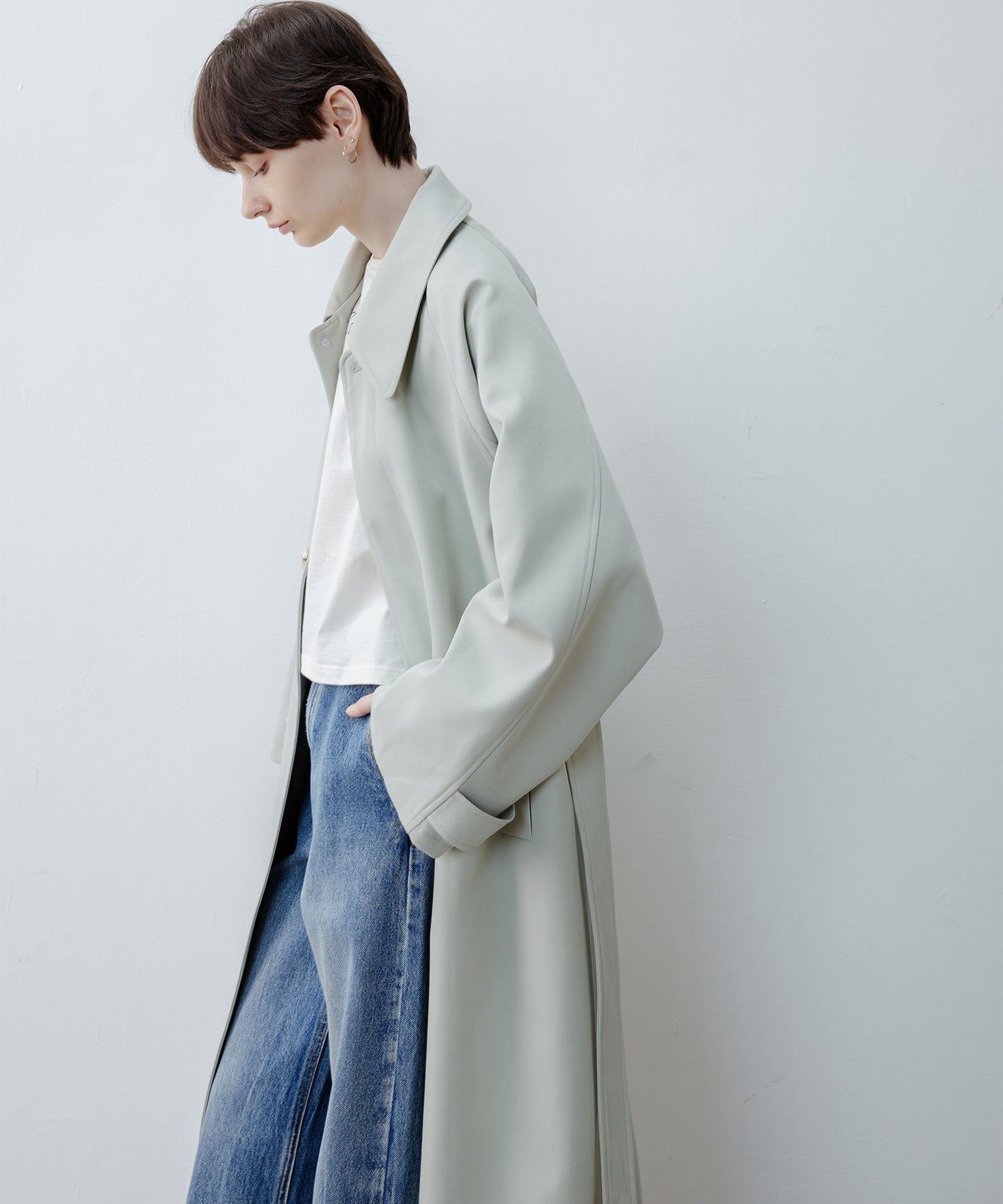Clean-Cut Longline Coat with Belt – Easy Care Design