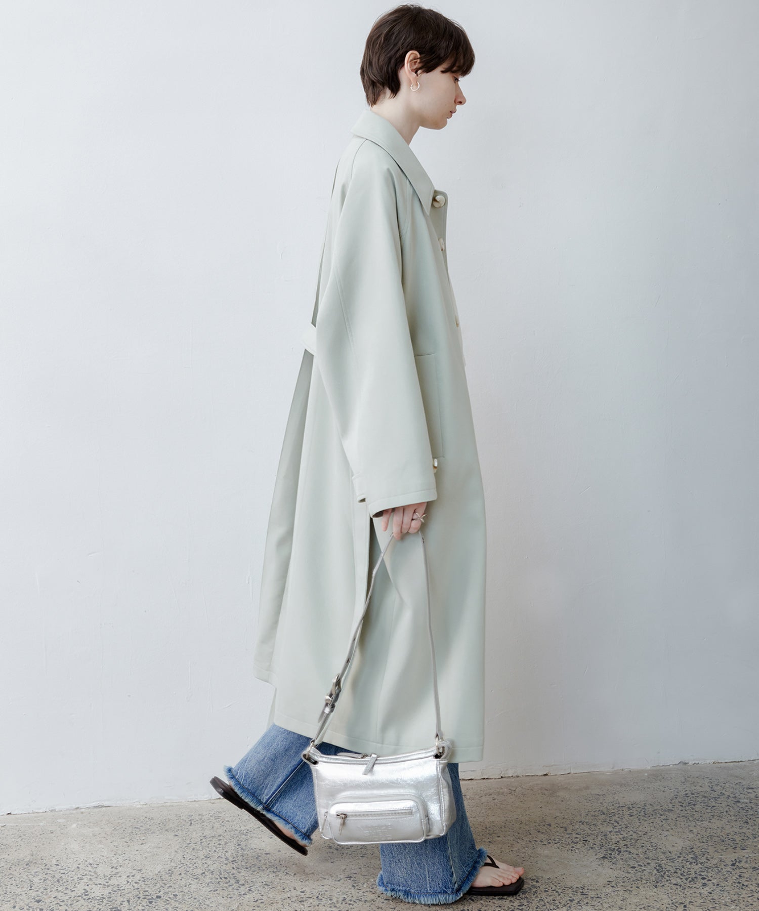 Clean-Cut Longline Coat with Belt – Easy Care Design