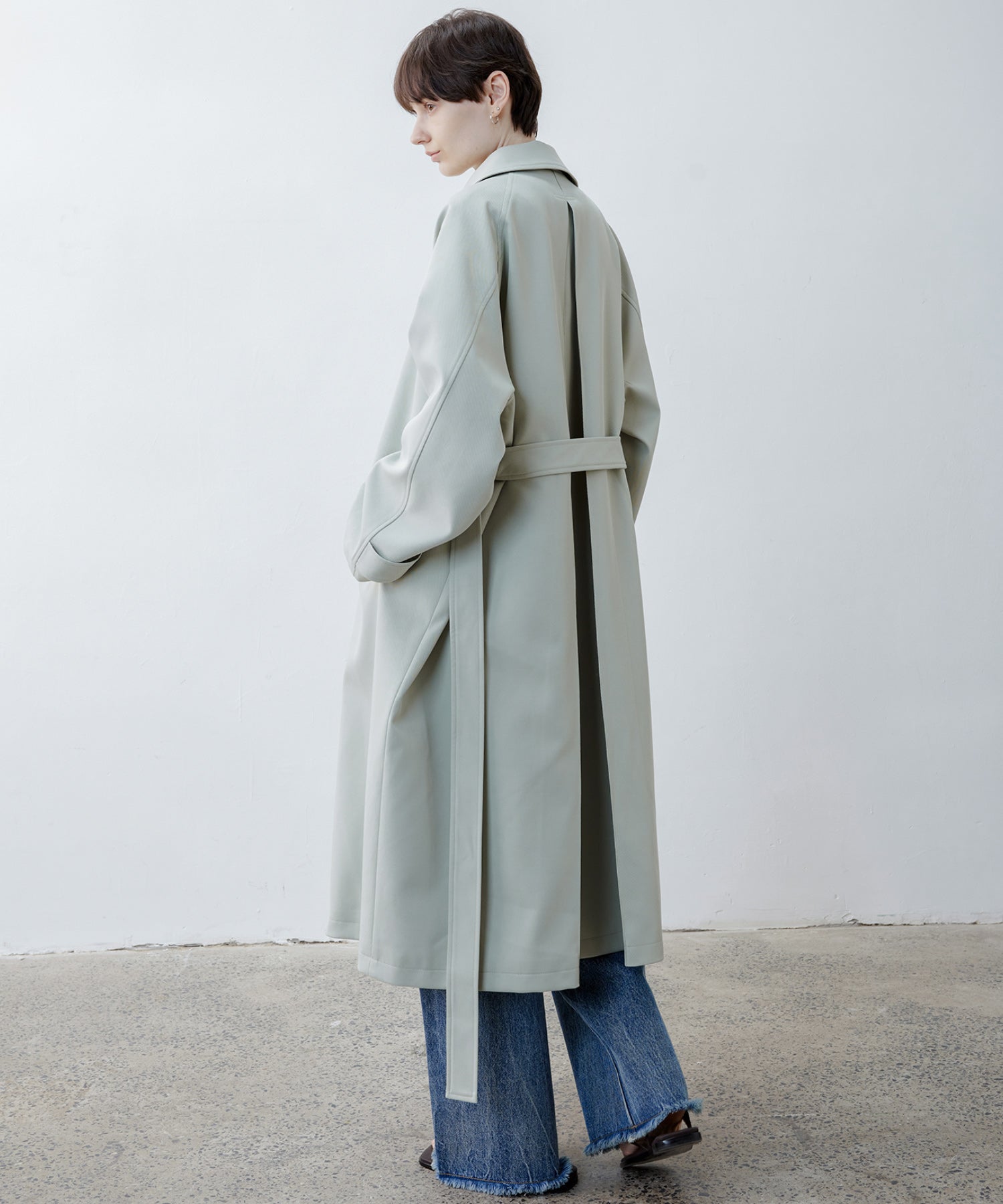 Clean-Cut Longline Coat with Belt – Easy Care Design