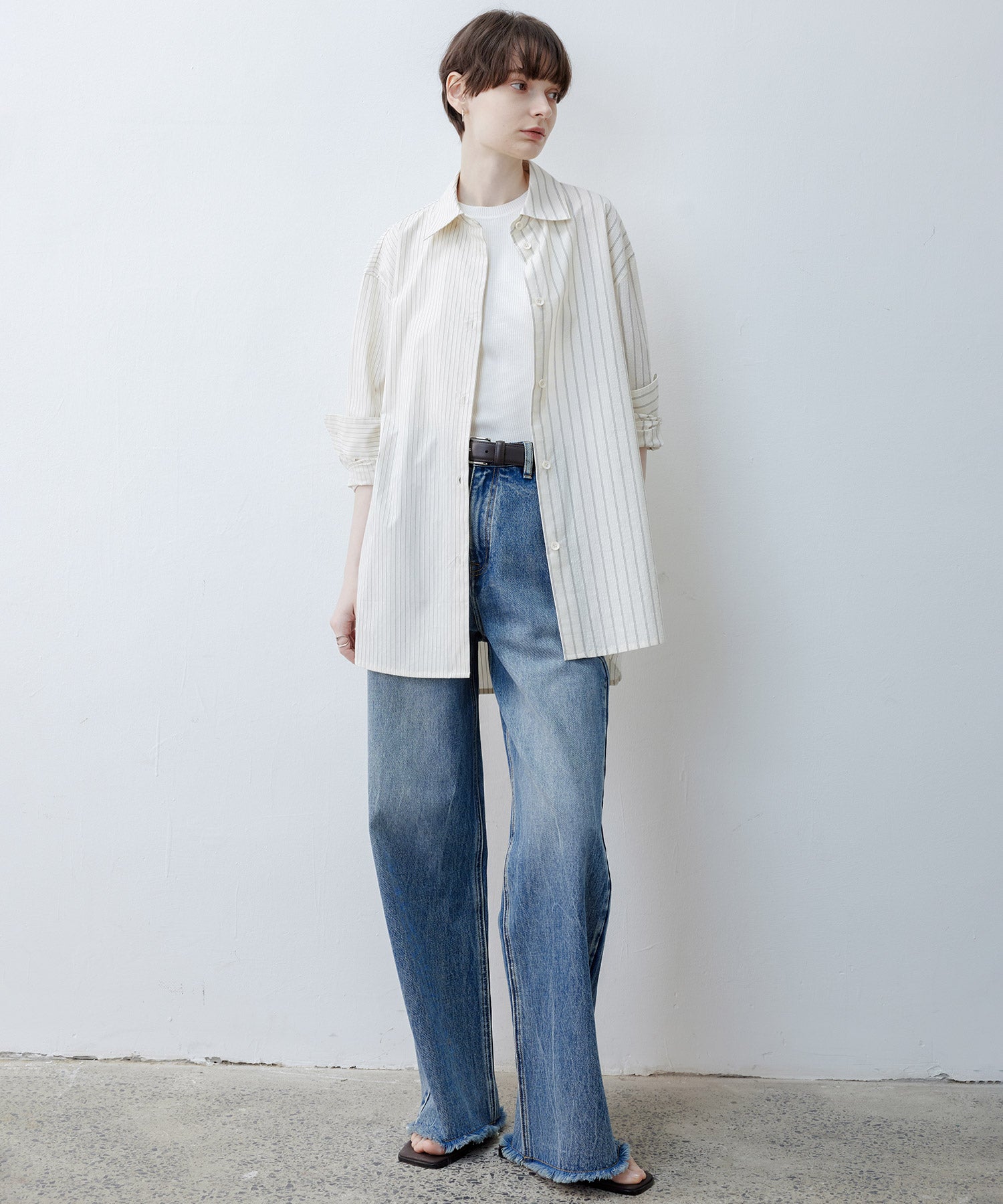 Oversized Stripe Combo Shirt