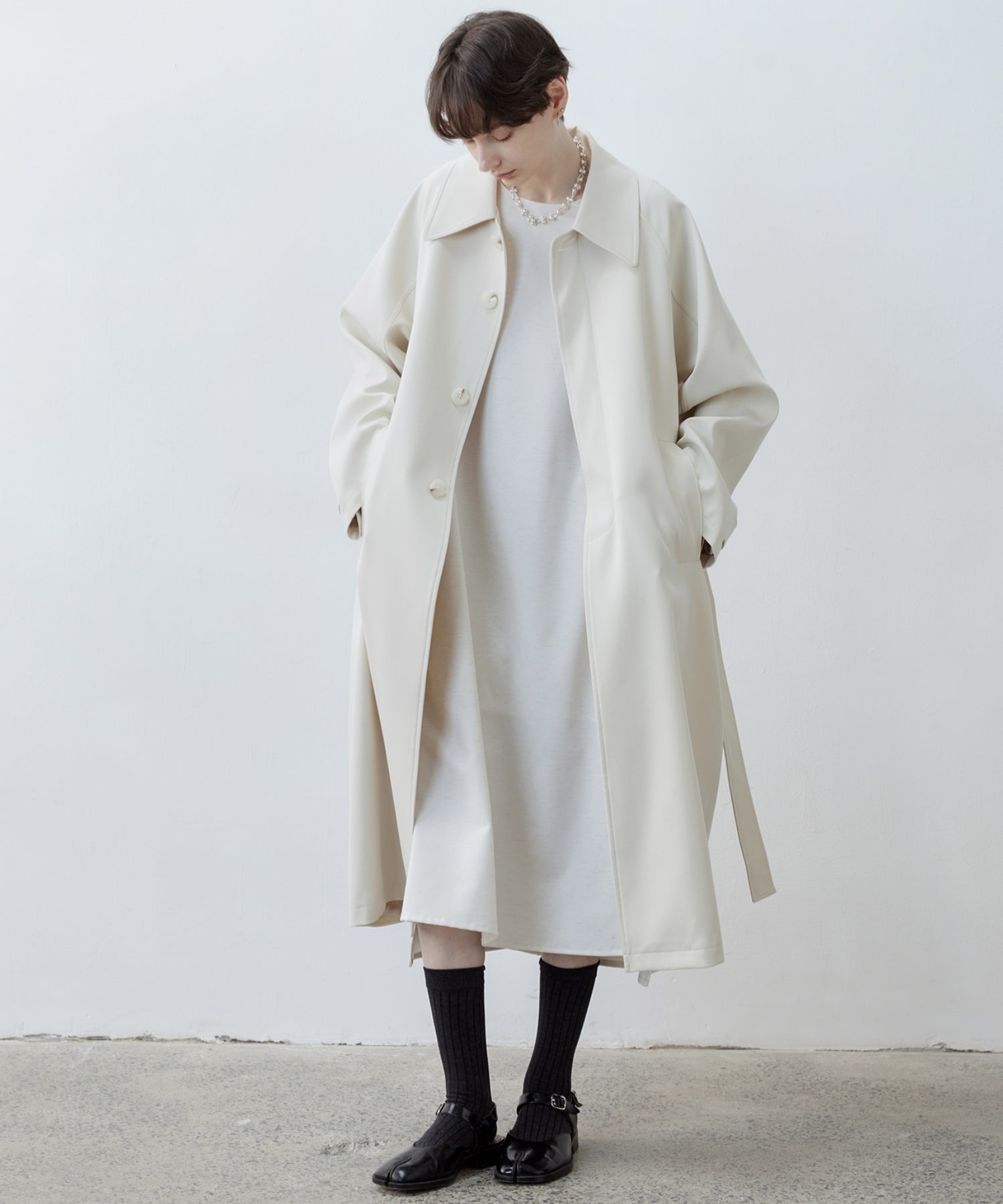 Clean-Cut Longline Coat with Belt – Easy Care Design