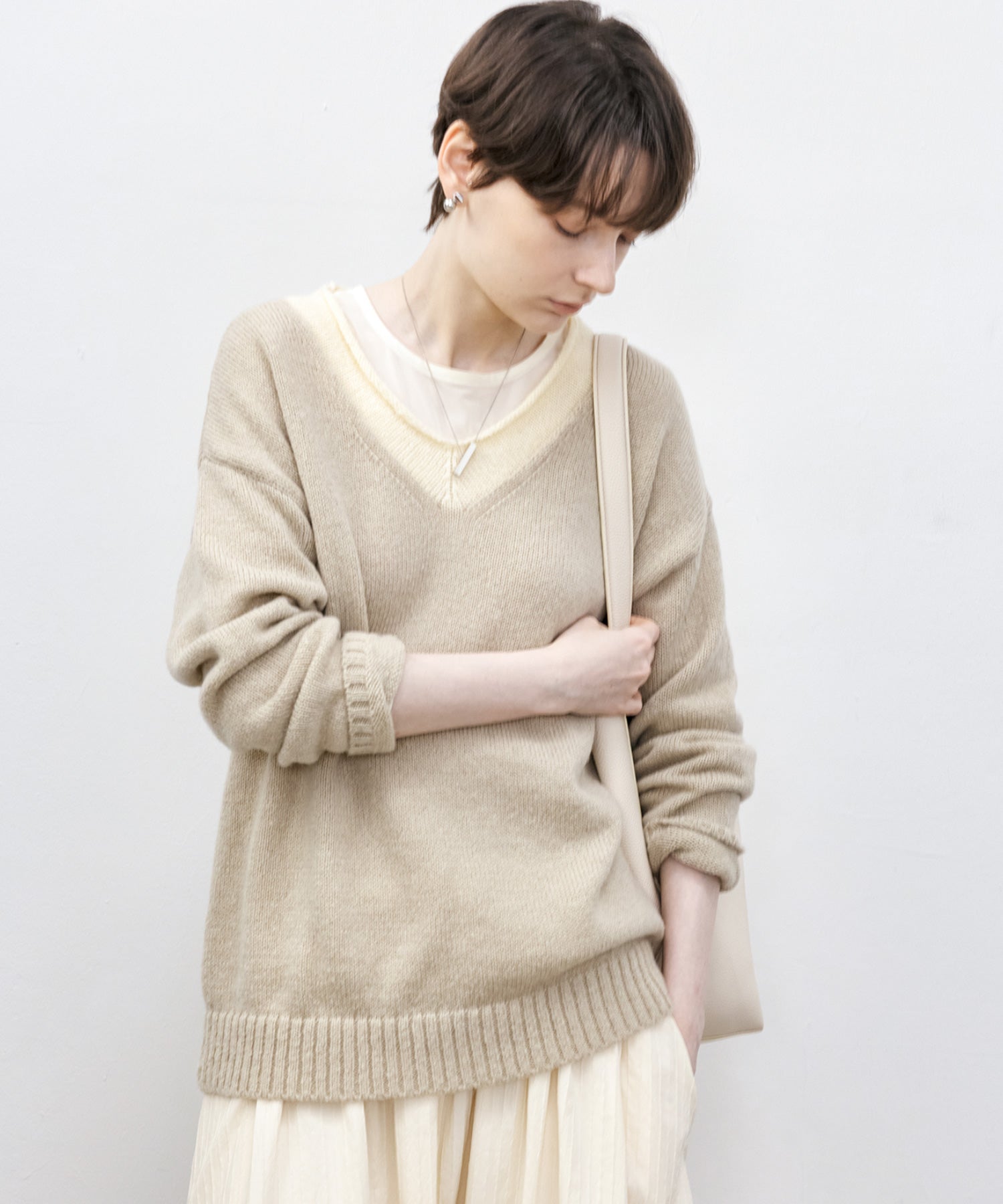 Basic Bi-Color Knit Sweater