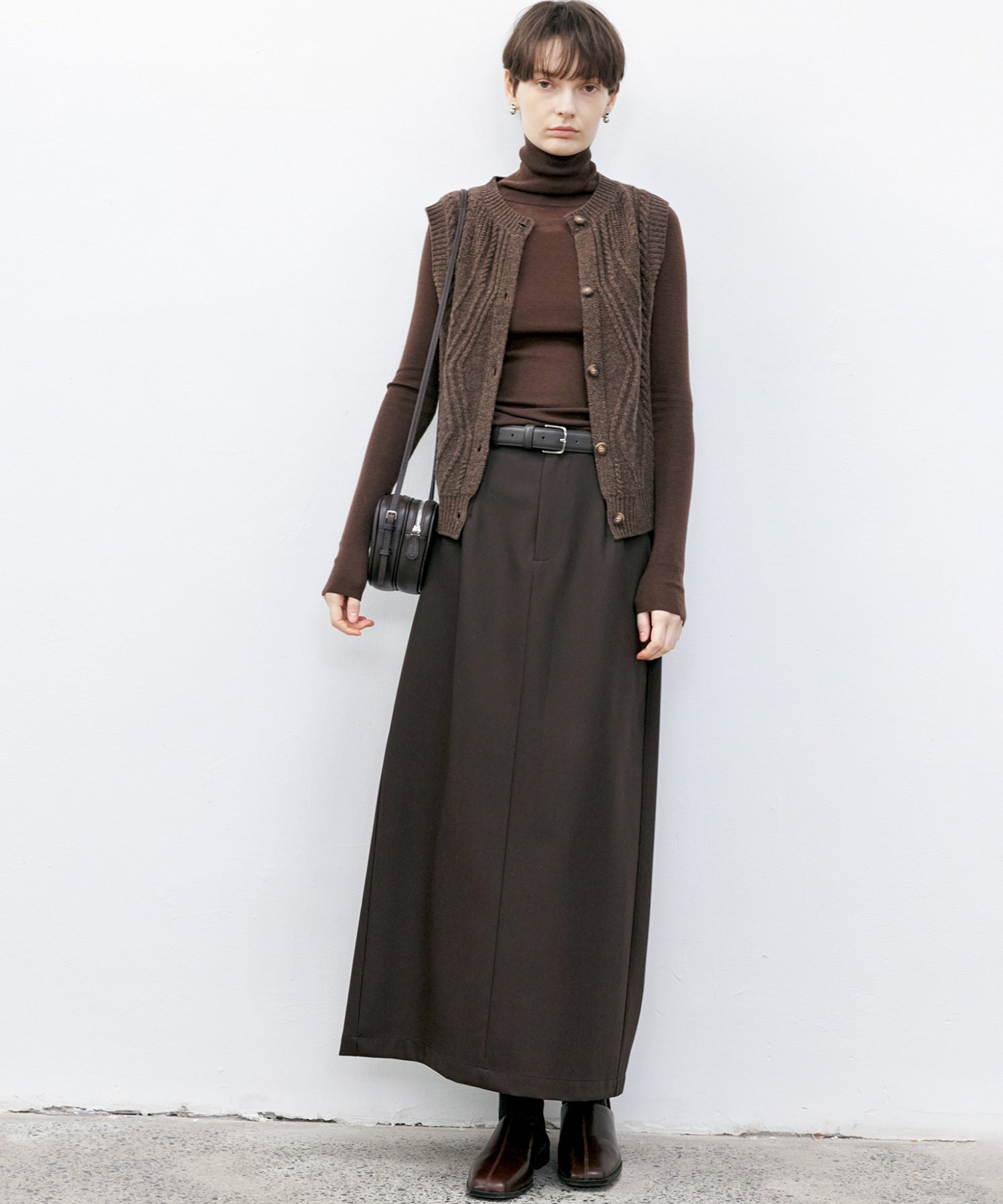 Back-slit maxi skirt