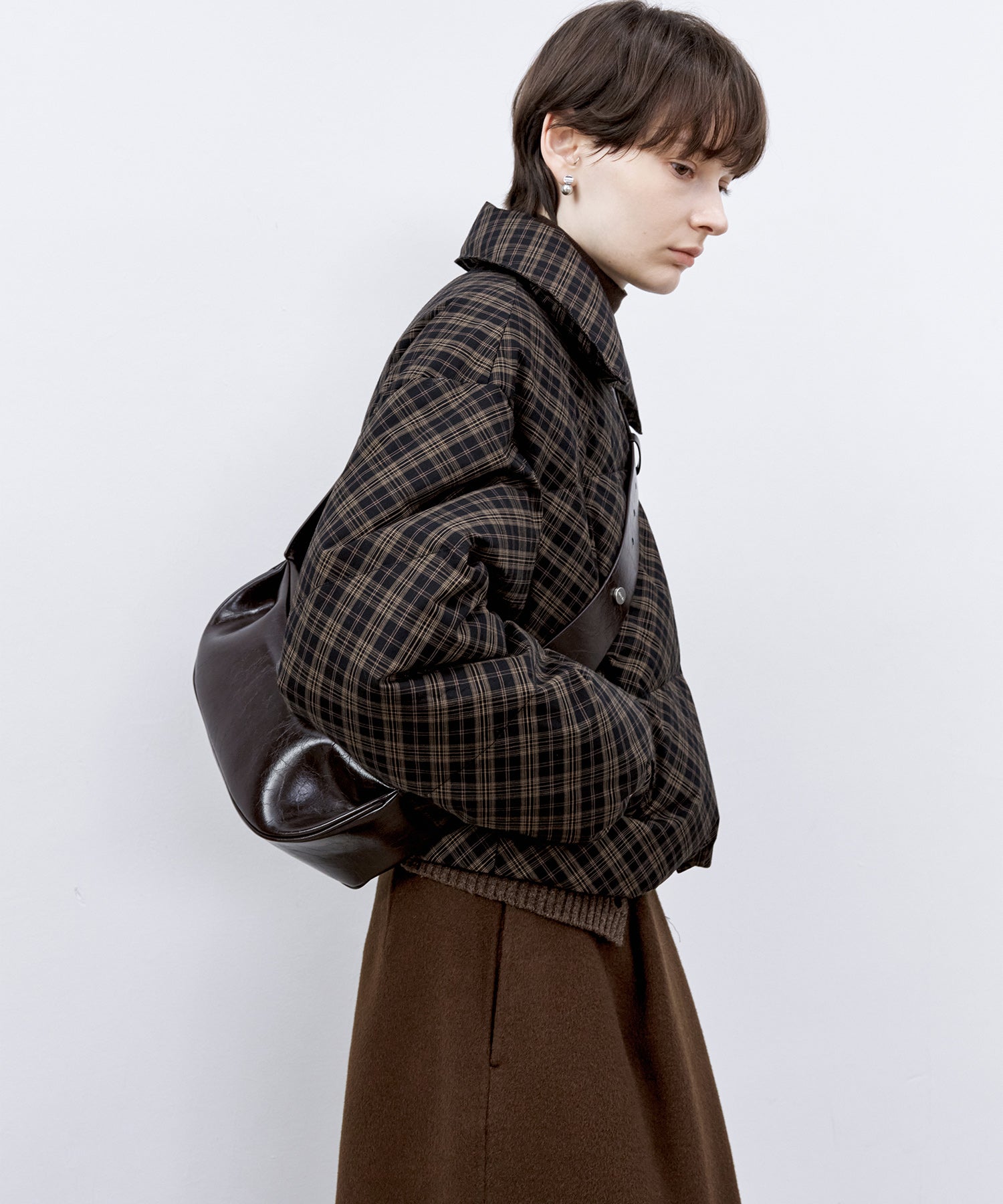 Check Pattern Down Coat
