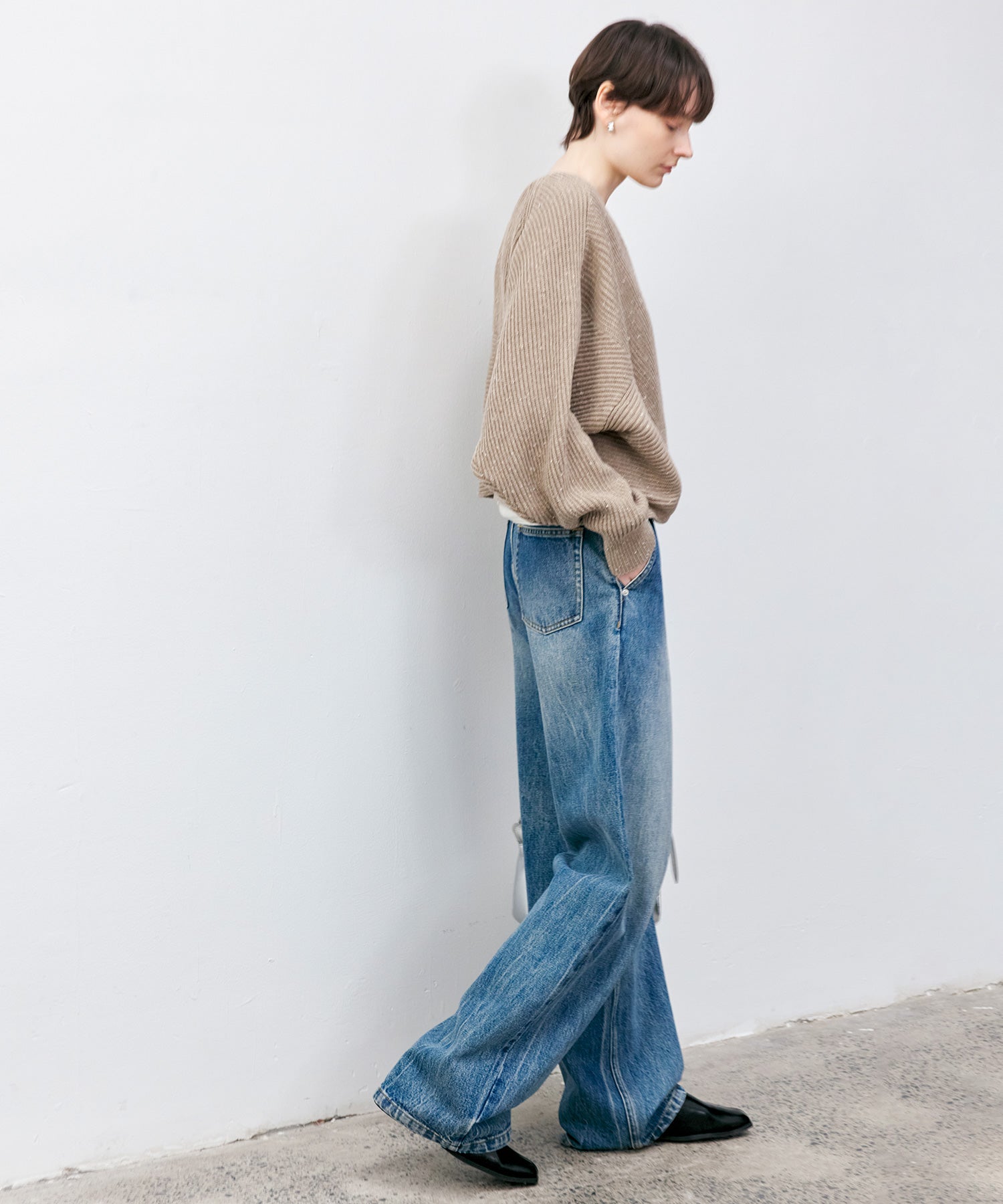 High-Rise Wide-Leg Naron Denim Pants