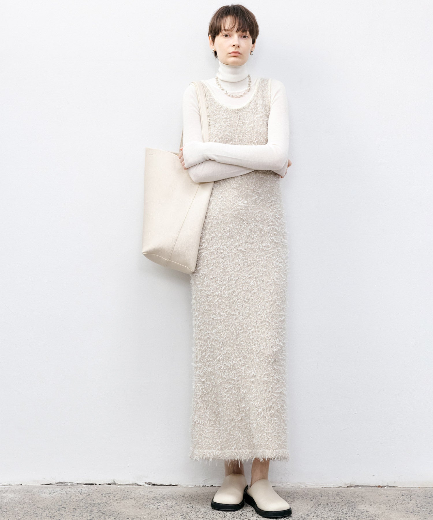Tweed Round Neck Knit Dress