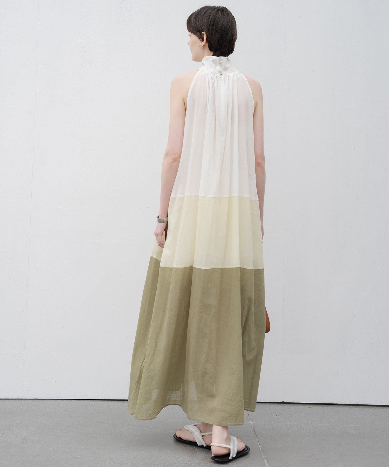 Ombre Sleeveless High-Neck Dress