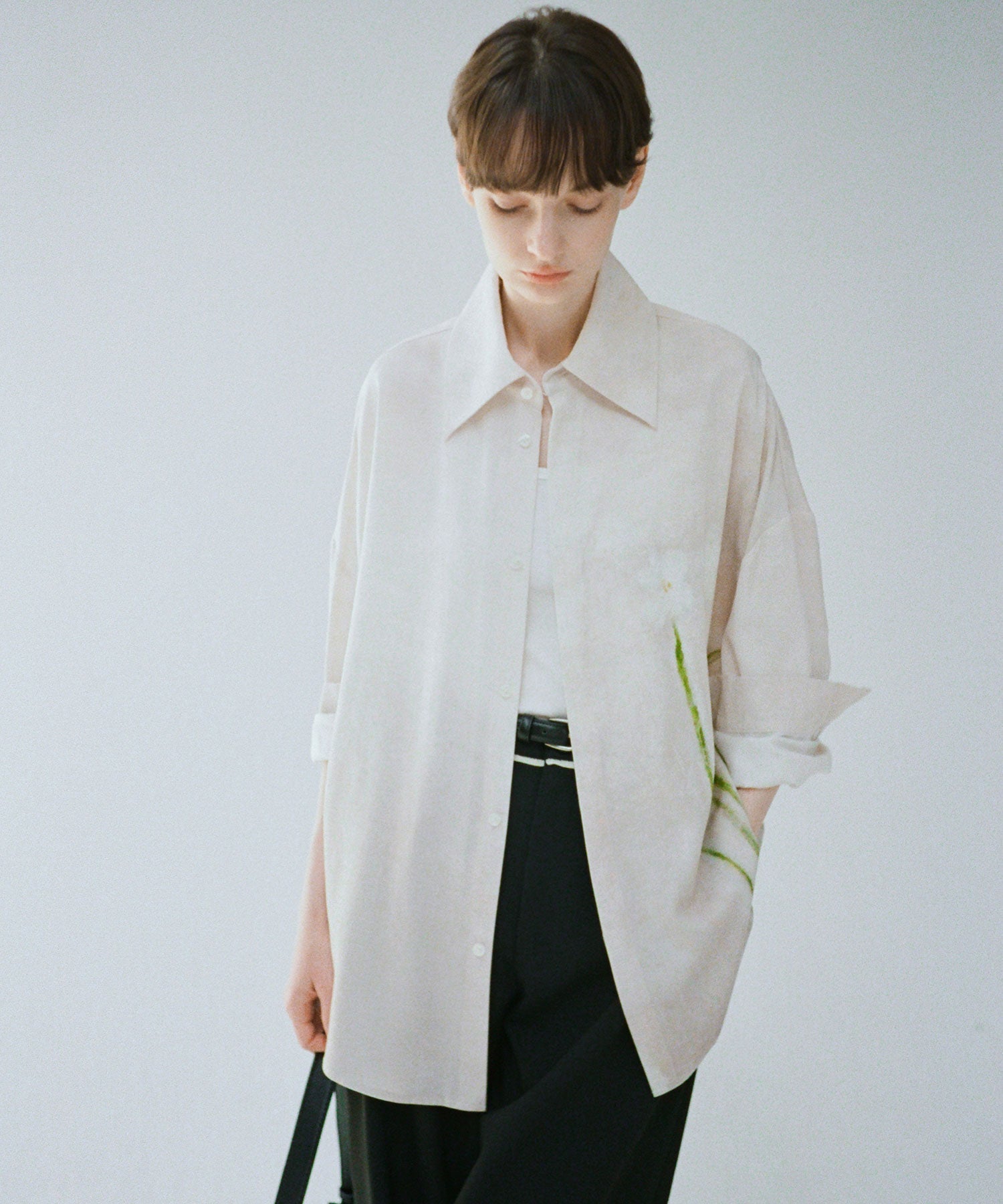 Art Print Oversized Shirt with Dropped Shoulders