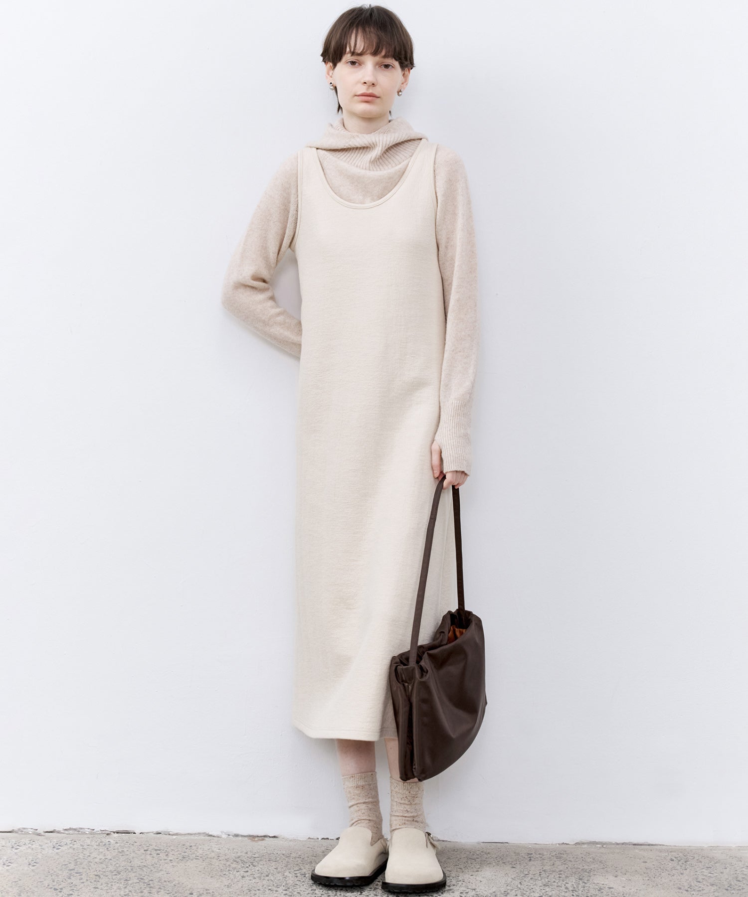 Textured Tencel Wool Sleeveless Dress