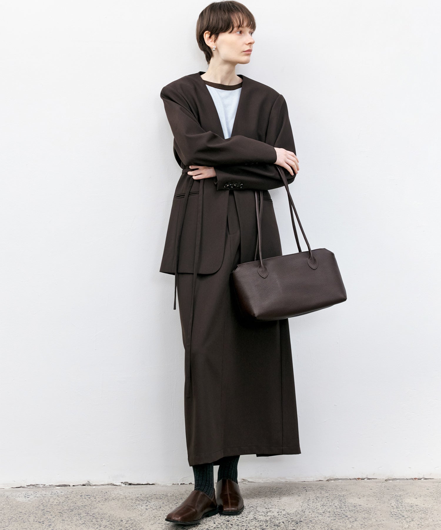 Back-slit maxi skirt