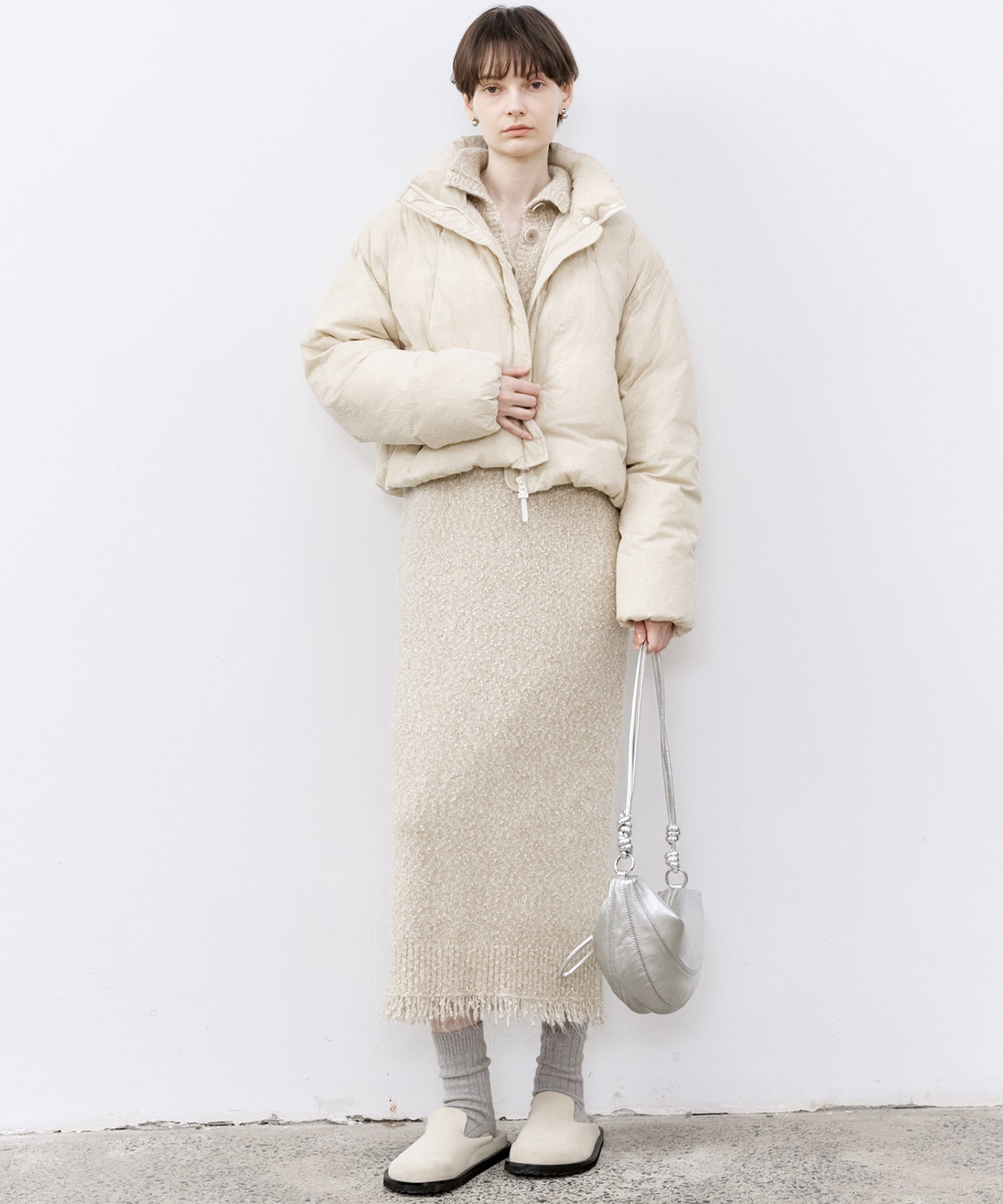 Flocked Finish Down Jacket