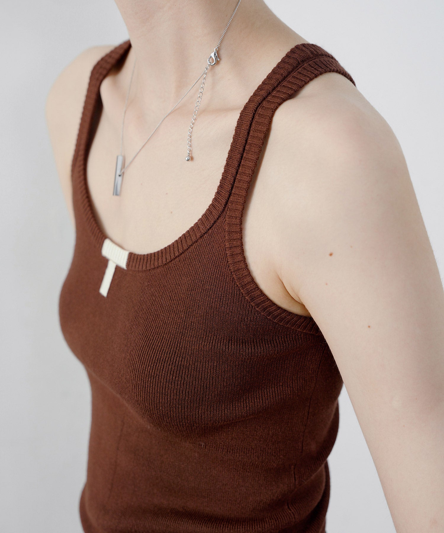 Minimalist “T” Logo Knit Cami Top