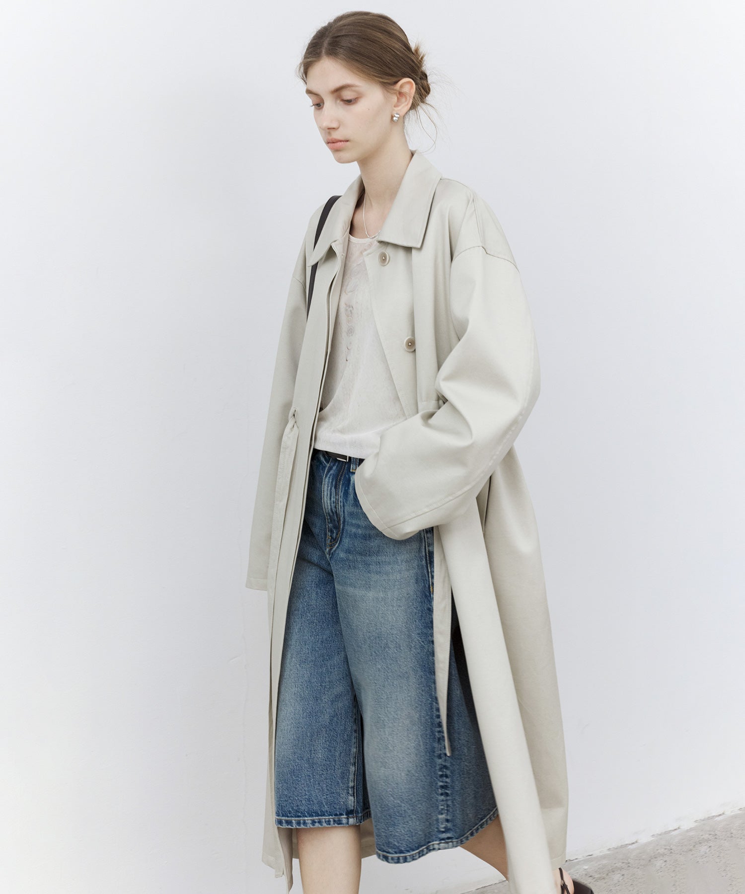 Mid-Wash Denim Bermuda Shorts