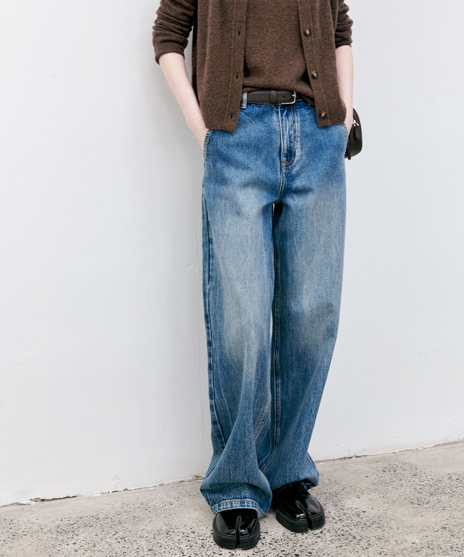 High-Rise Wide-Leg Naron Denim Pants