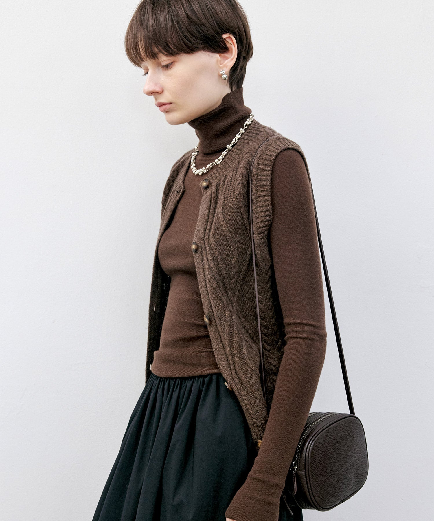 Wool Cable-Knit Vest