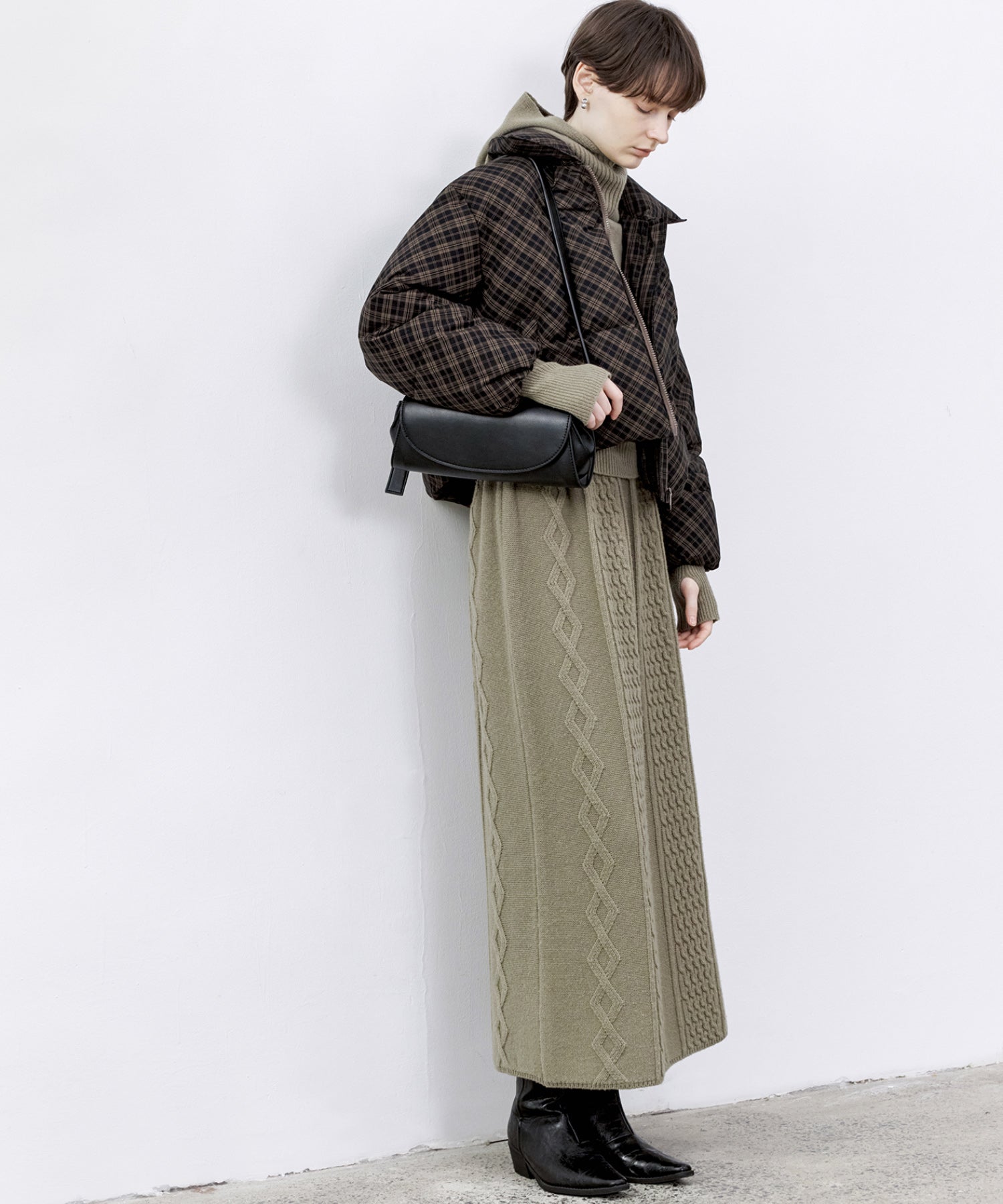 Check Pattern Down Coat