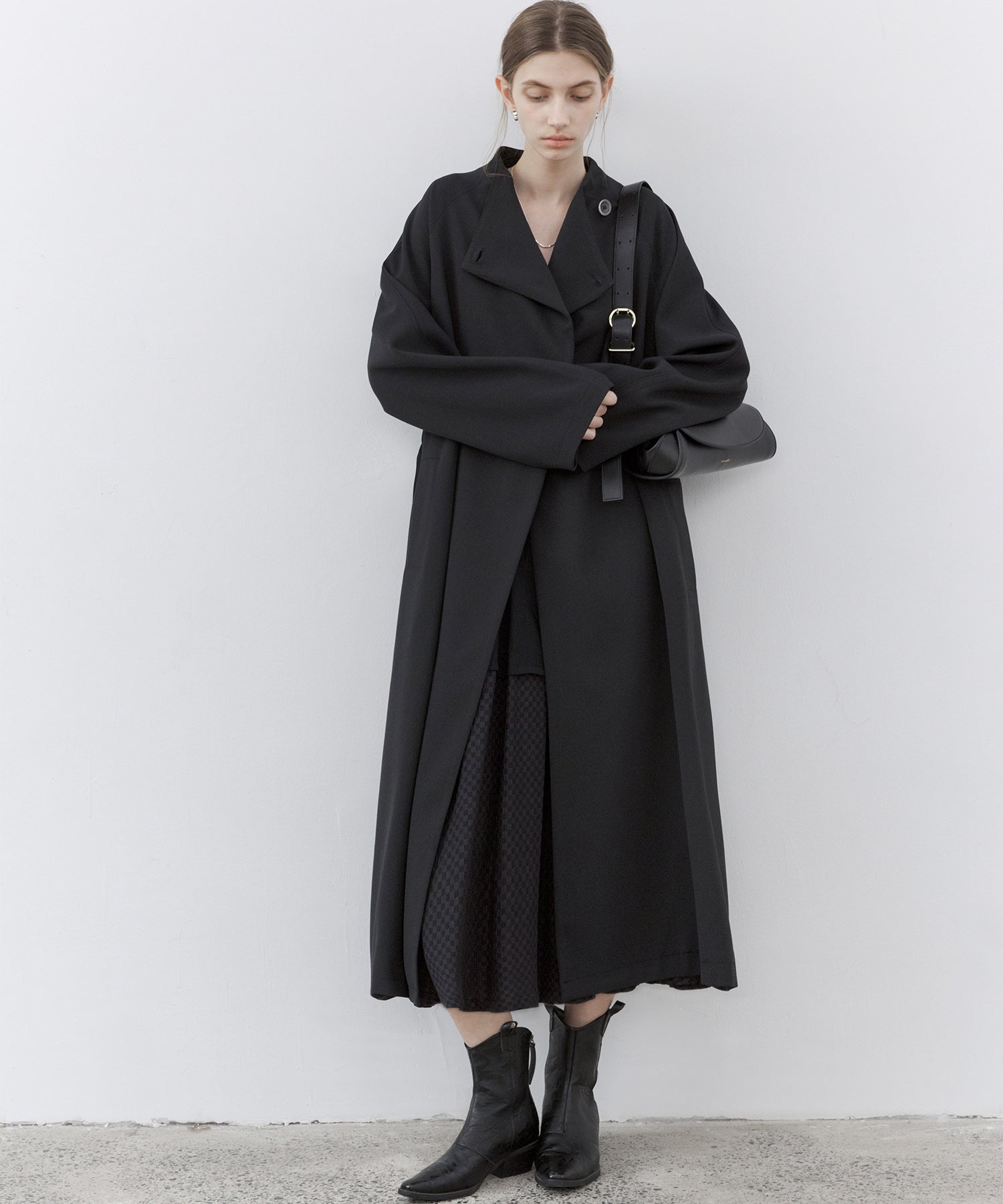 Drape Neck Oversized Trench Coat