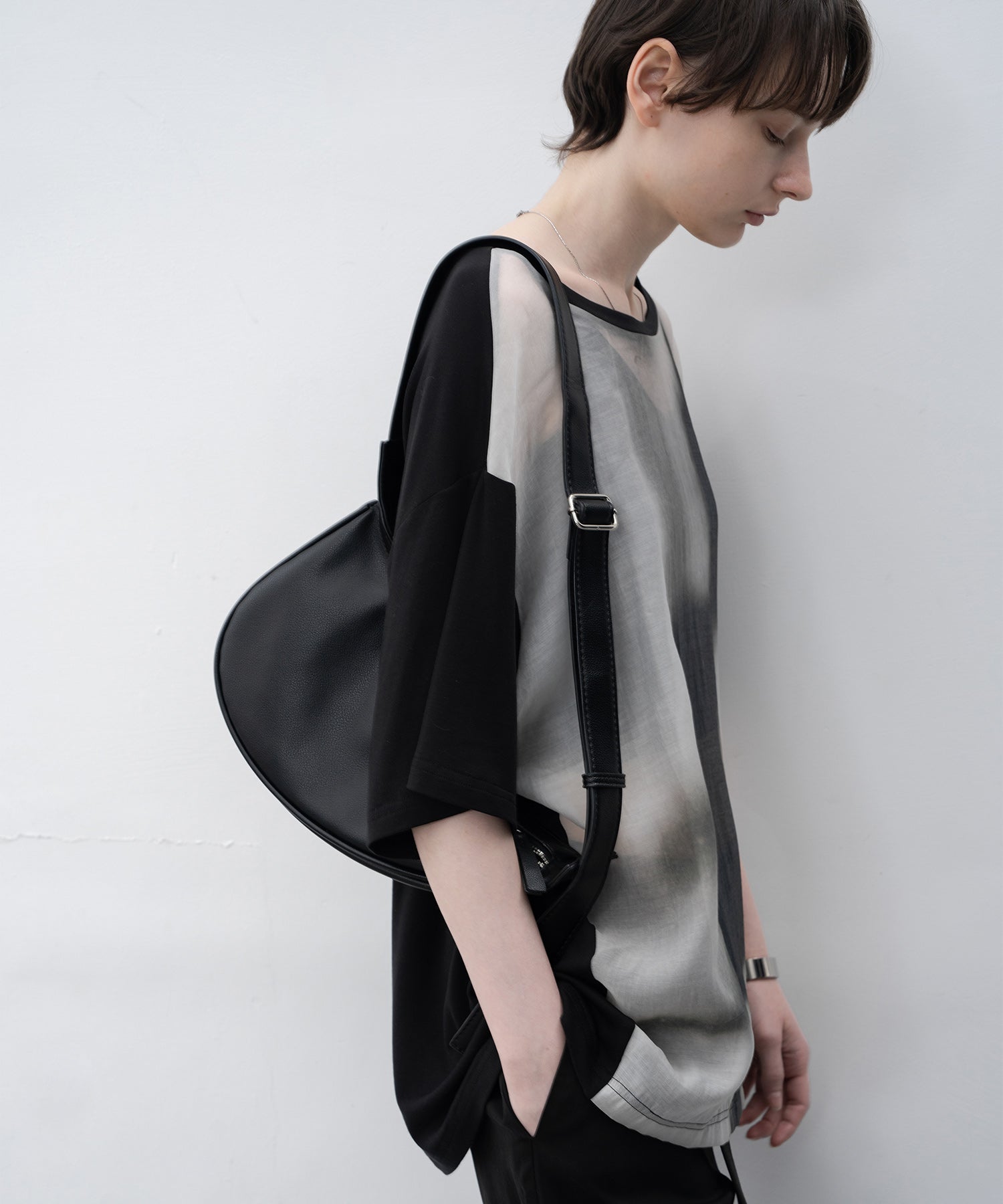 Sheer print cut and sew tops / T-shirt