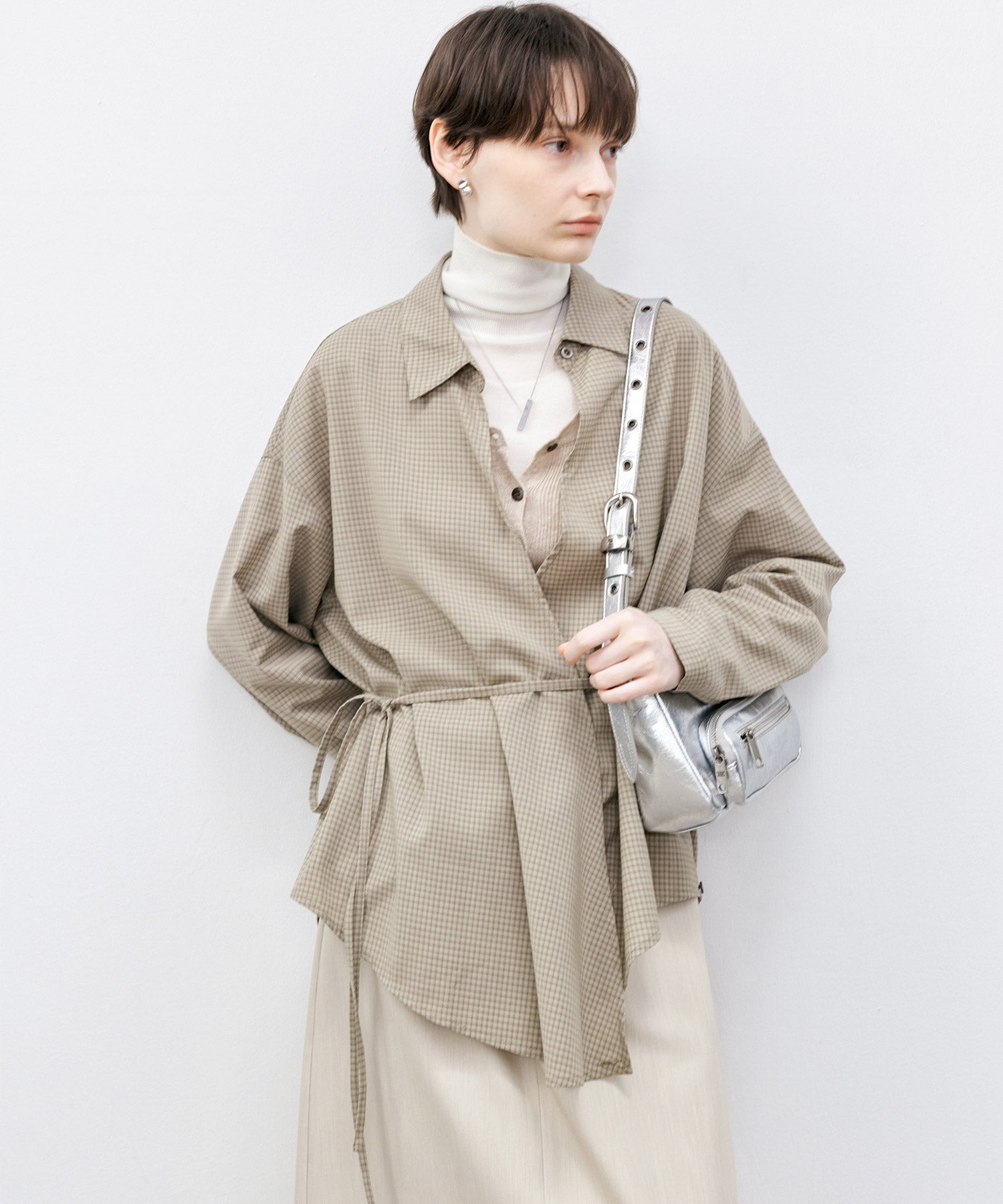 Plaid Asymmetric Shirt