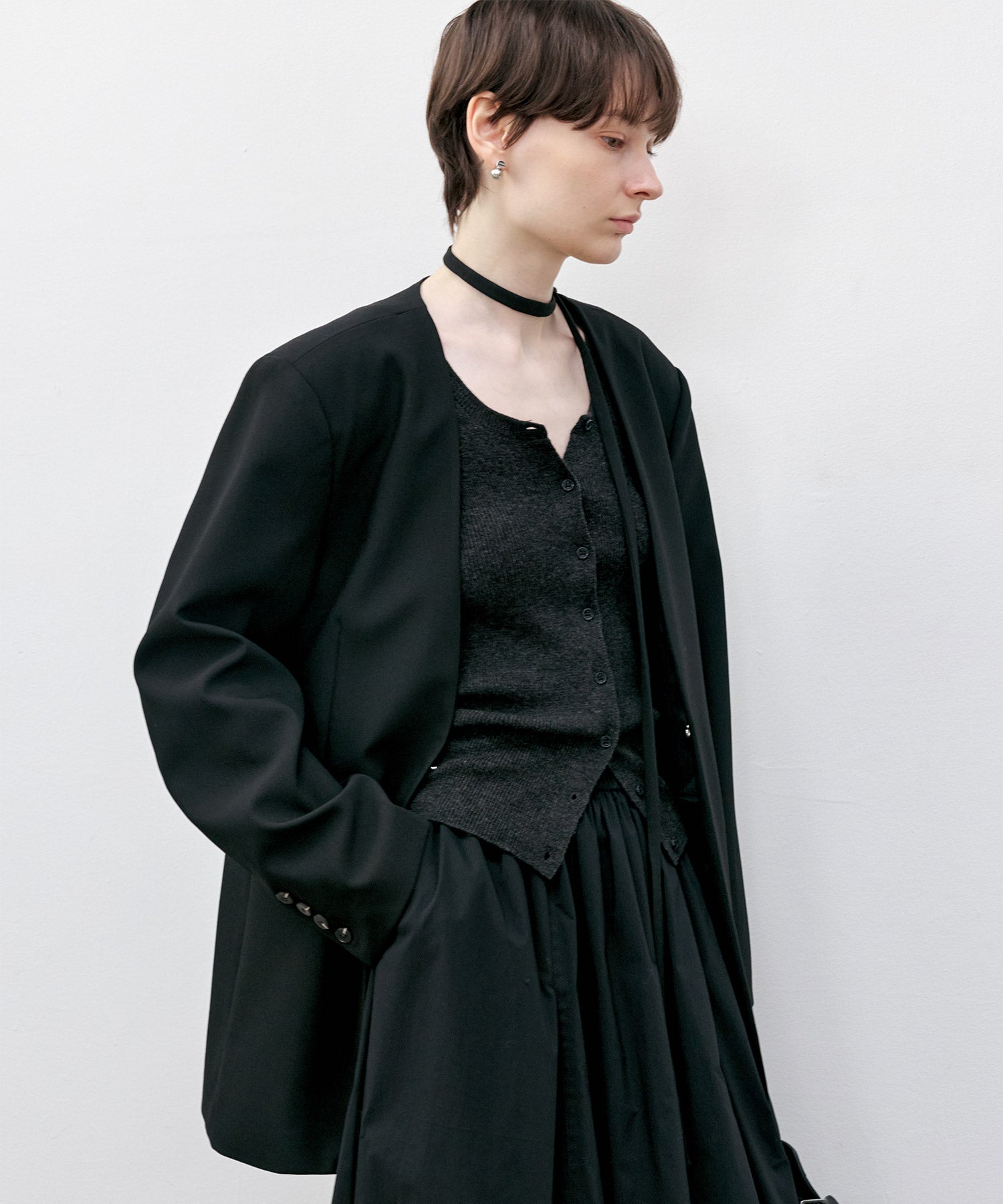 Essential Collarless Jacket