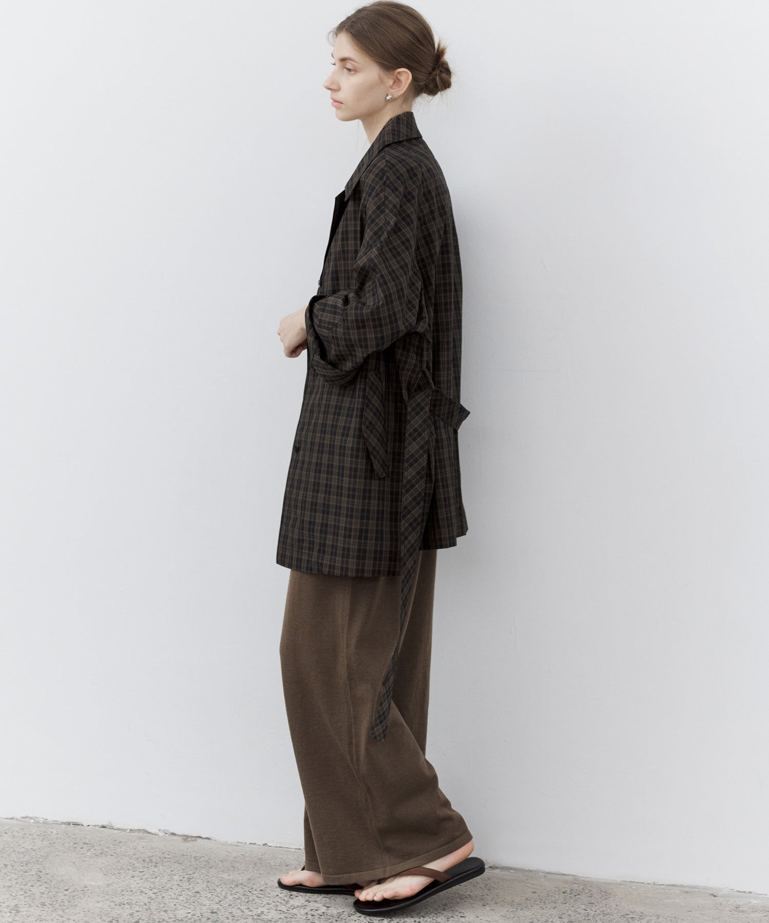 Waist Tuck Knit Wide-Leg Pants