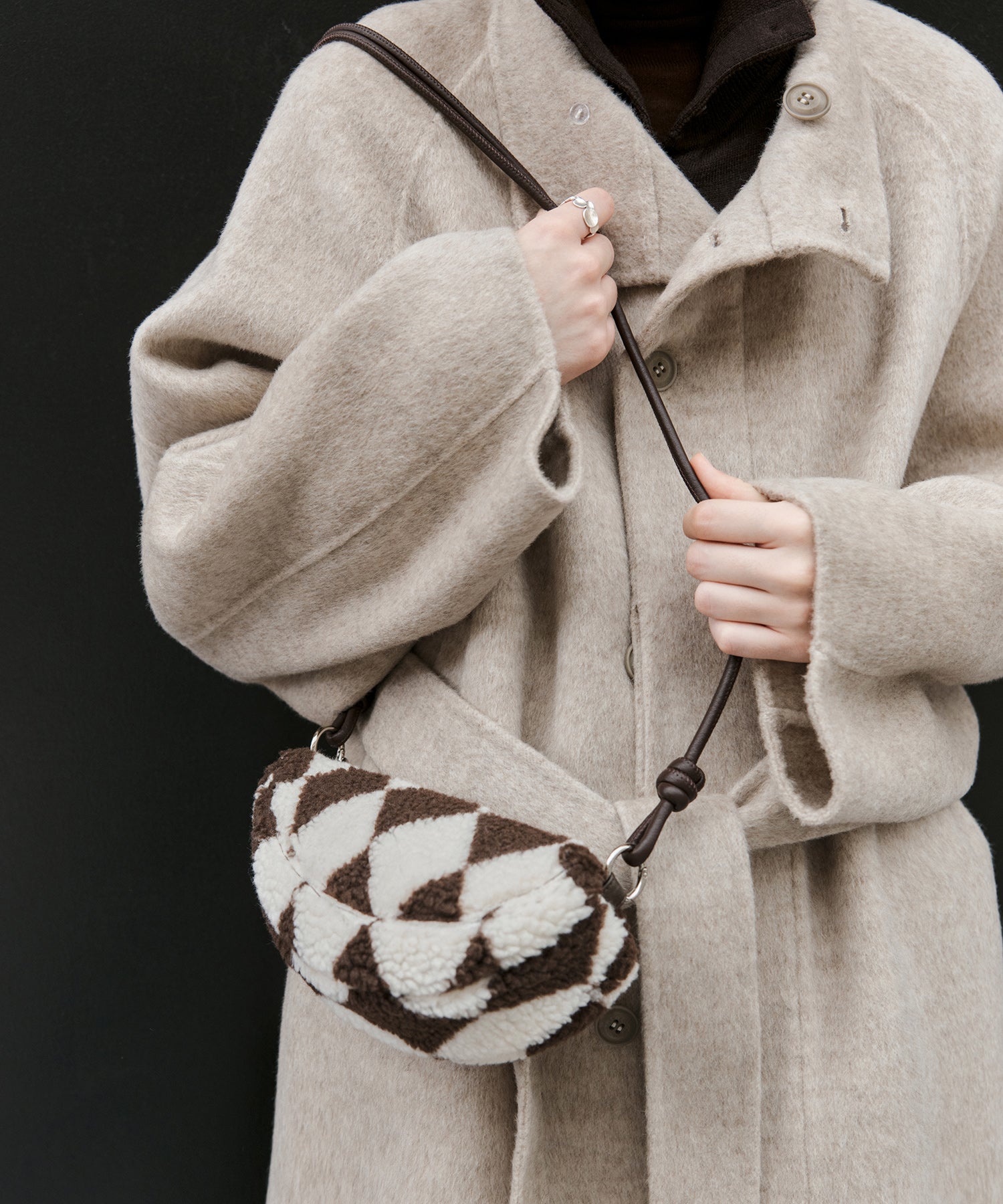 Colorblock Textured Shoulder Bag