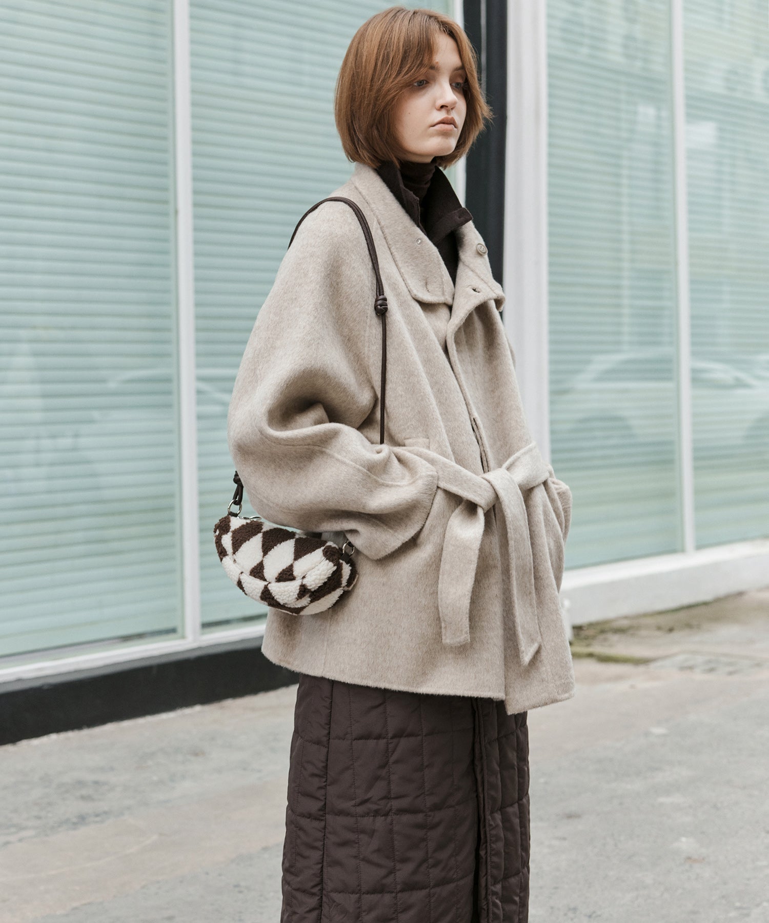 Colorblock Textured Shoulder Bag