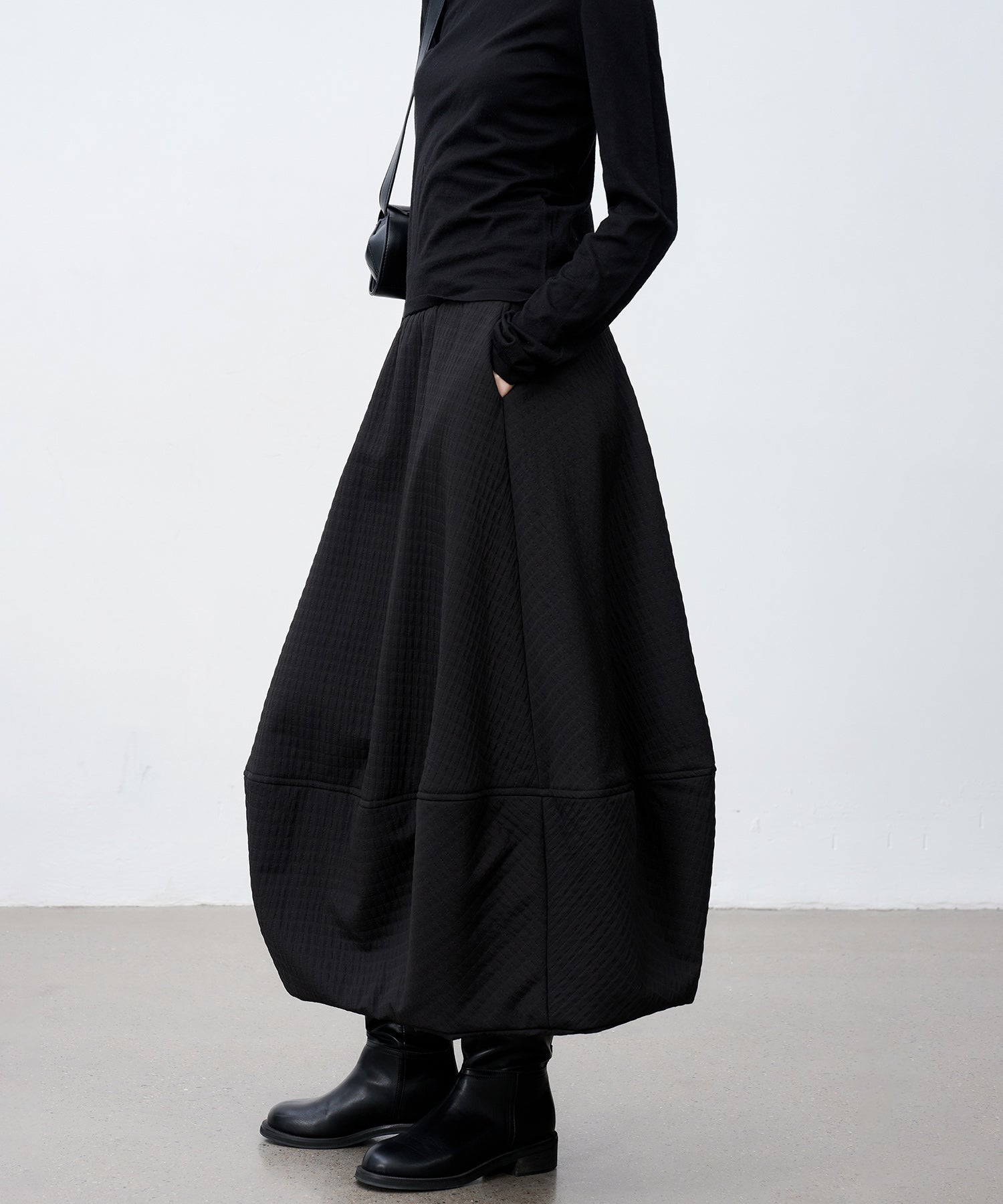 Jacquard Quilted Balloon Skirt