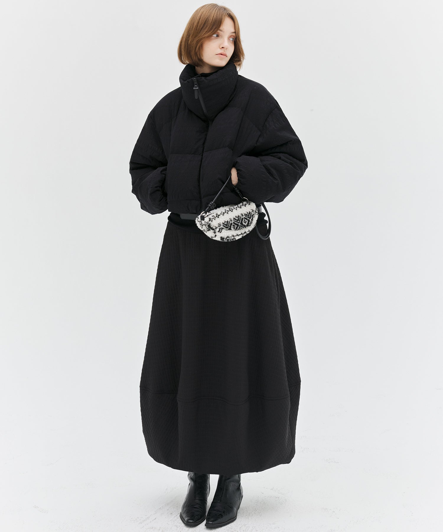 Colorblock Textured Shoulder Bag