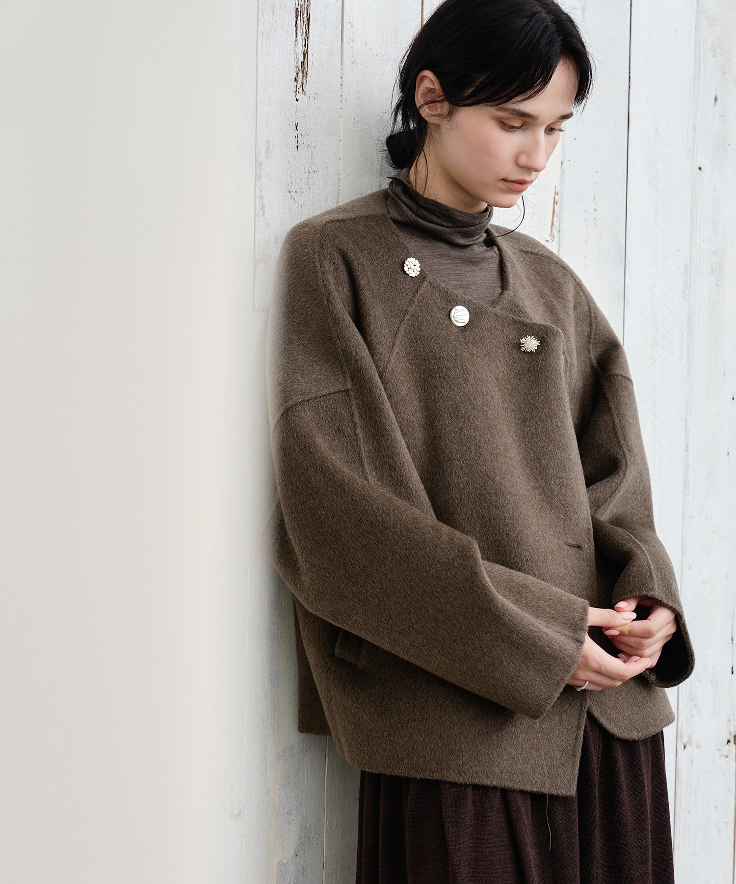 100% Wool Multi-Button Double-Face Short Coat