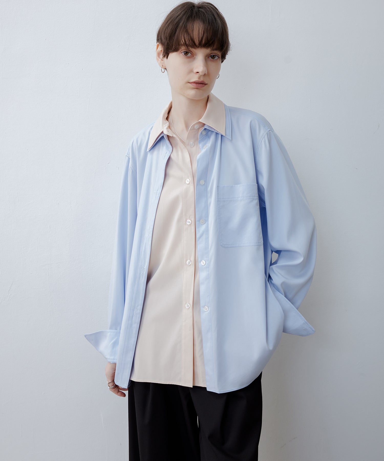 Layered-Look Color Block Shirt