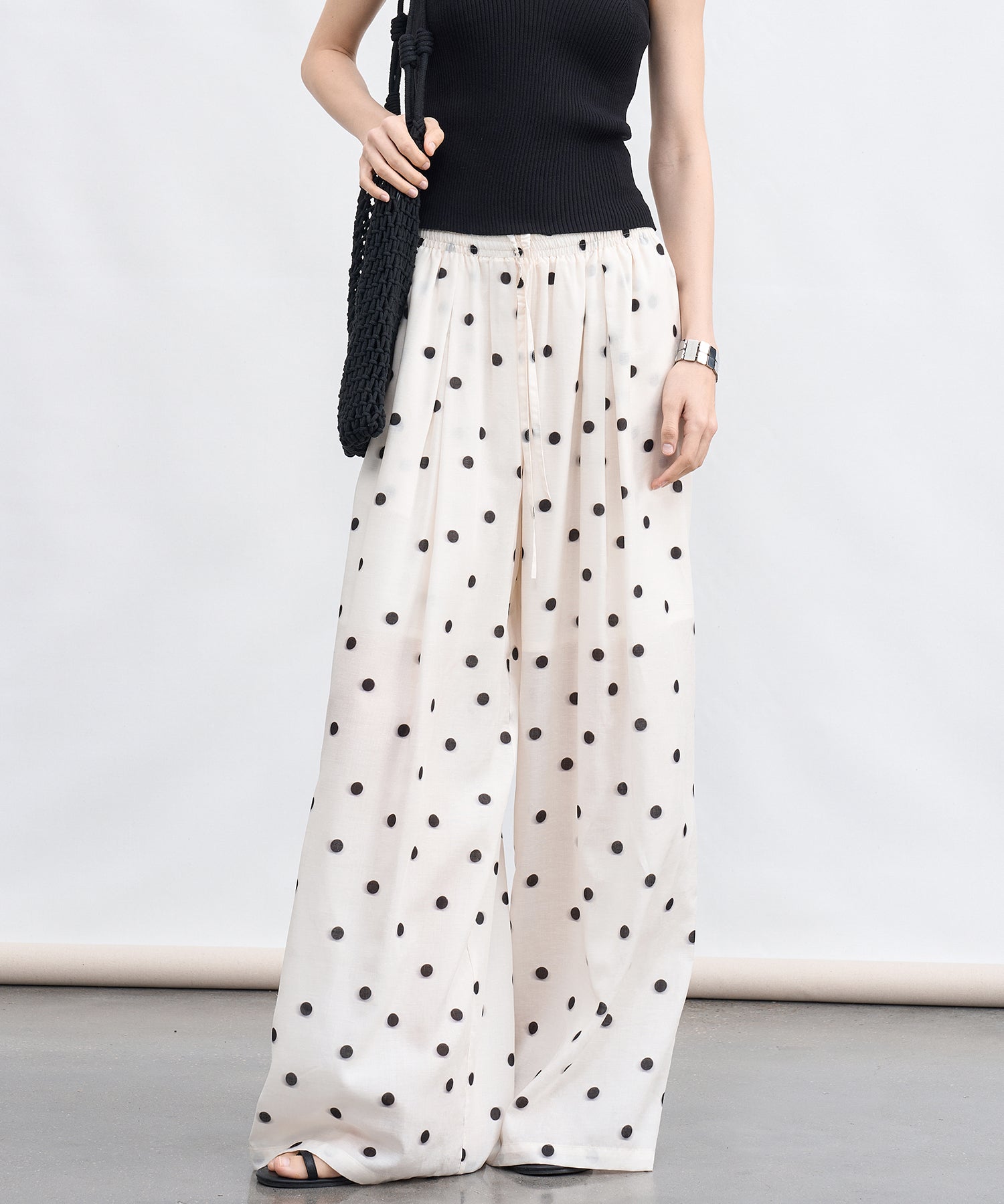 「4月中旬~下旬出荷」Polka Dot Wide Pants
