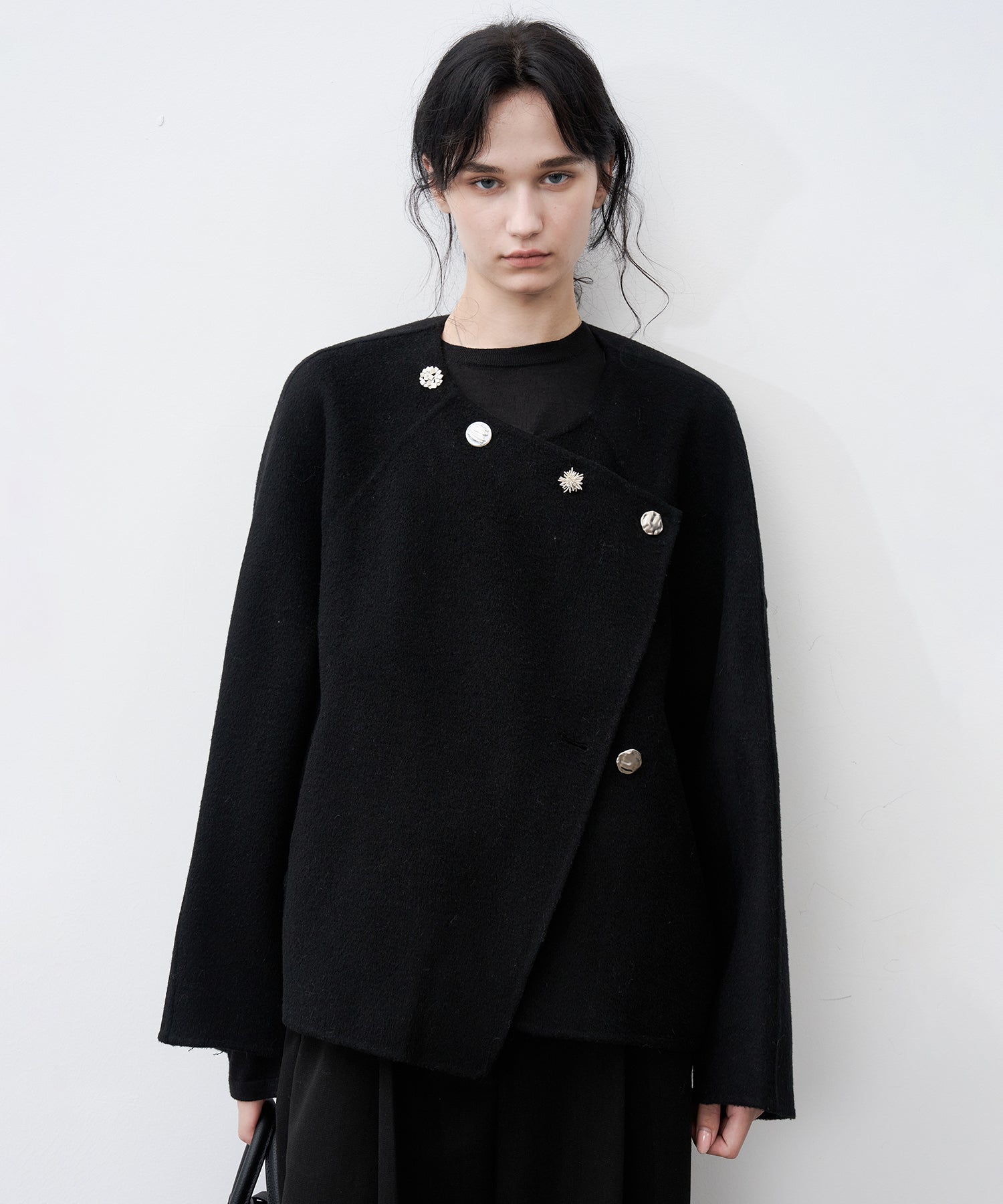 100% Wool Multi-Button Double-Face Short Coat(ウール100% マルチ