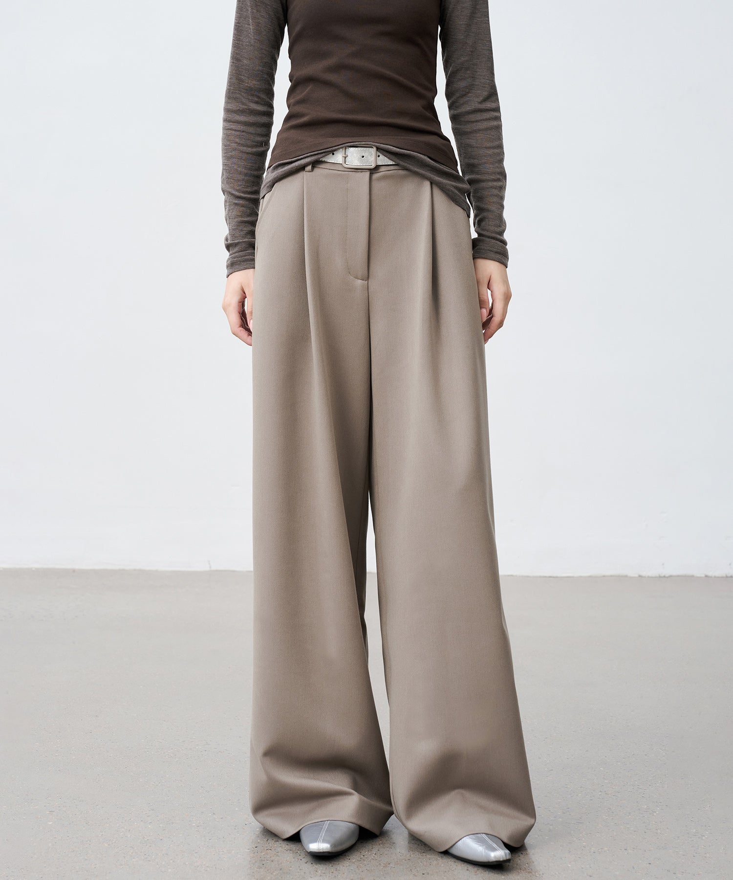 Straight Wide-Leg Trousers