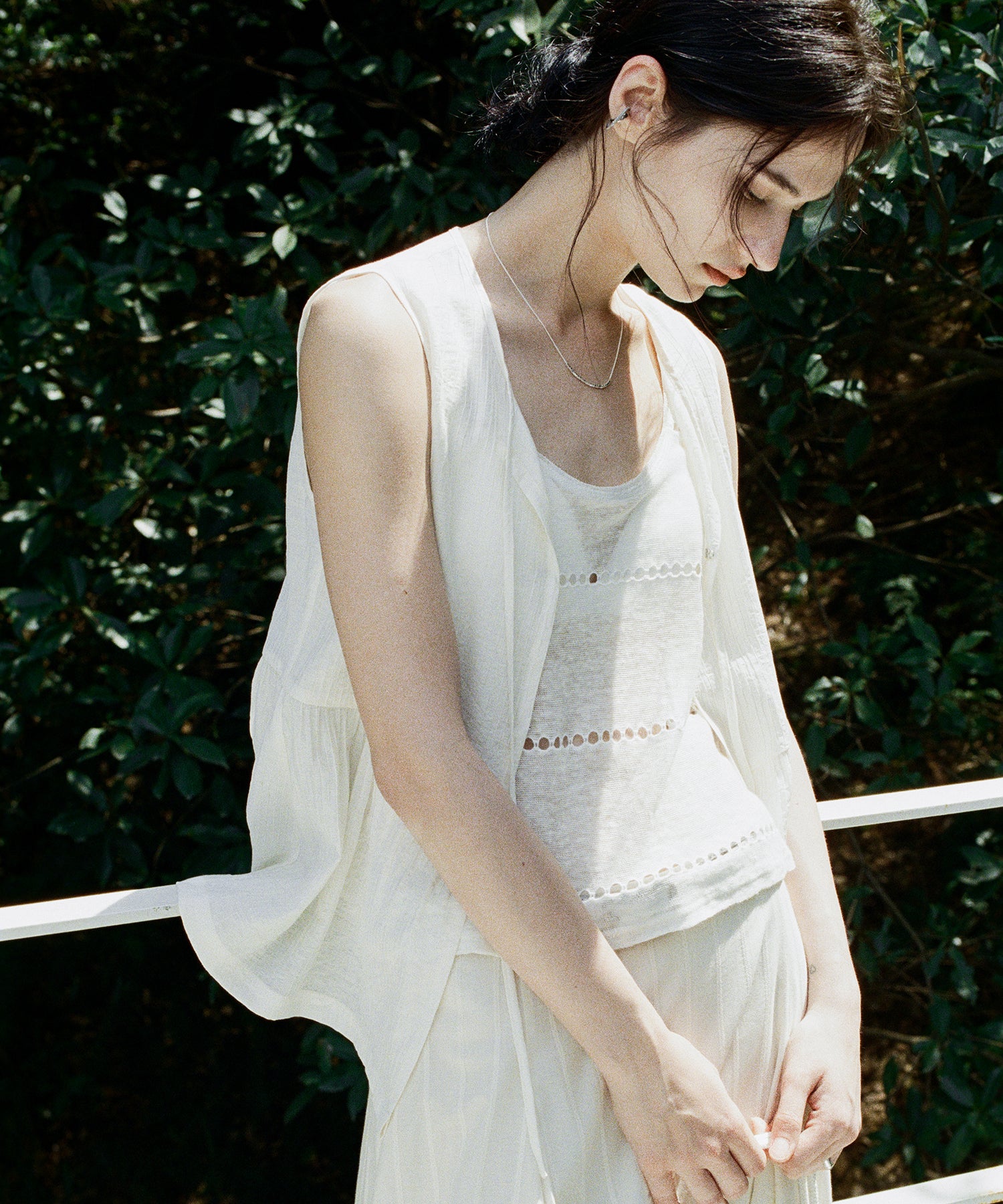 Sleeveless Gathered Blouse Vest