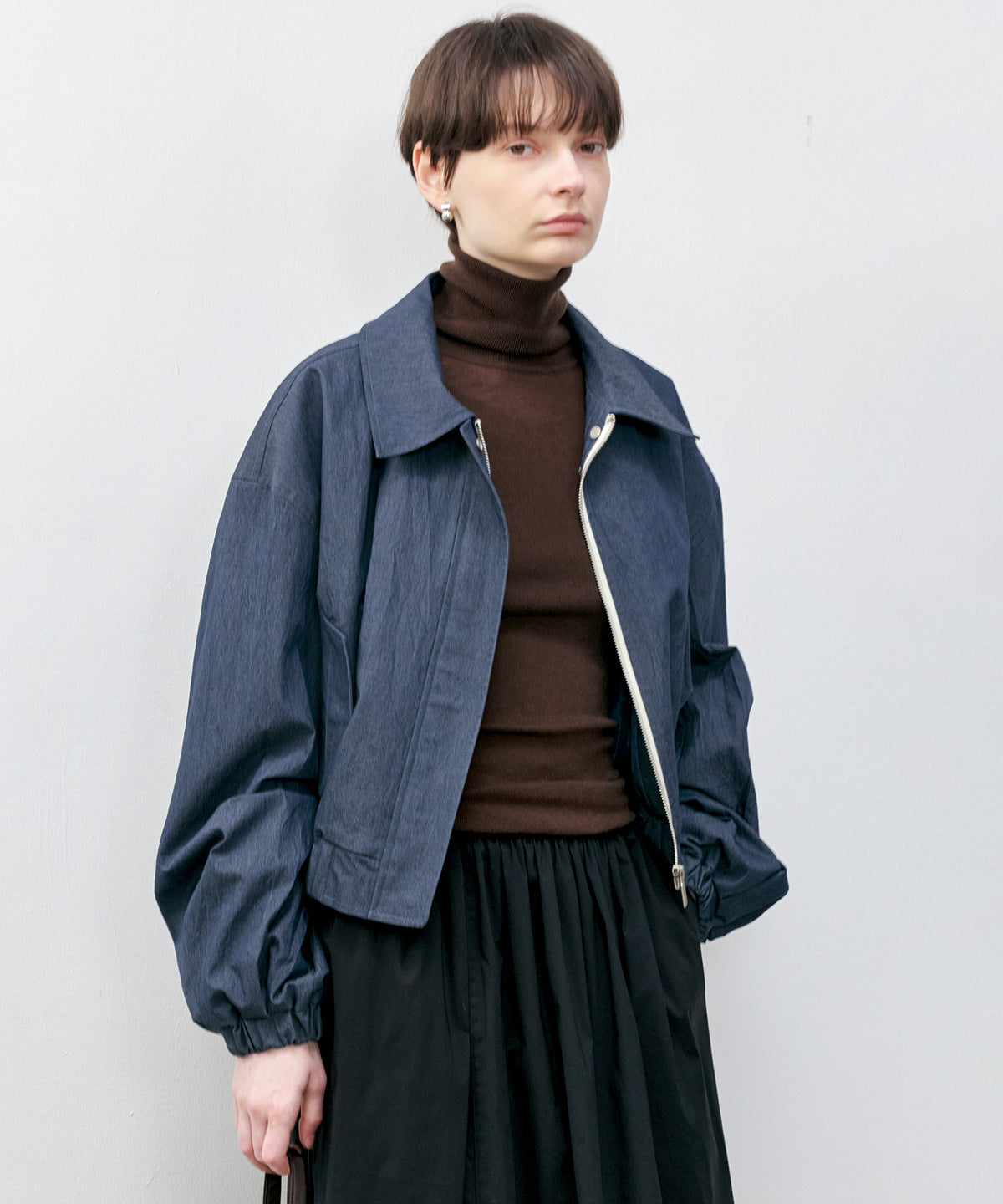 Balloon Sleeve Cropped Blouson