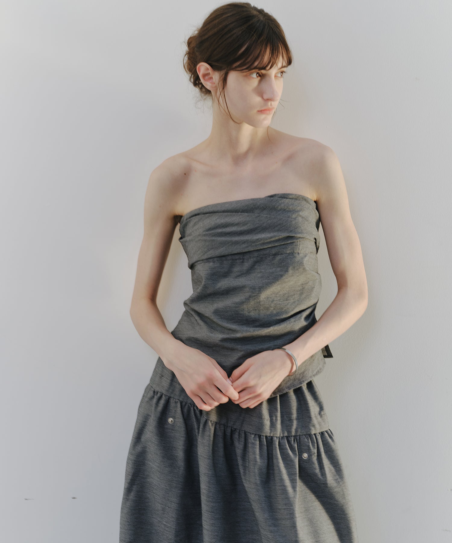 「7月上旬~中旬出荷」Shirred Bandeau Top