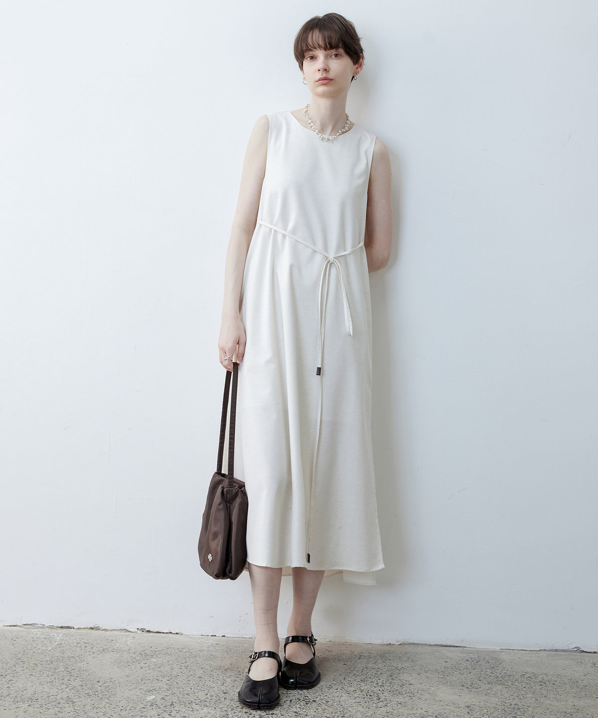 Back-Drape Sleeveless Midi Dress