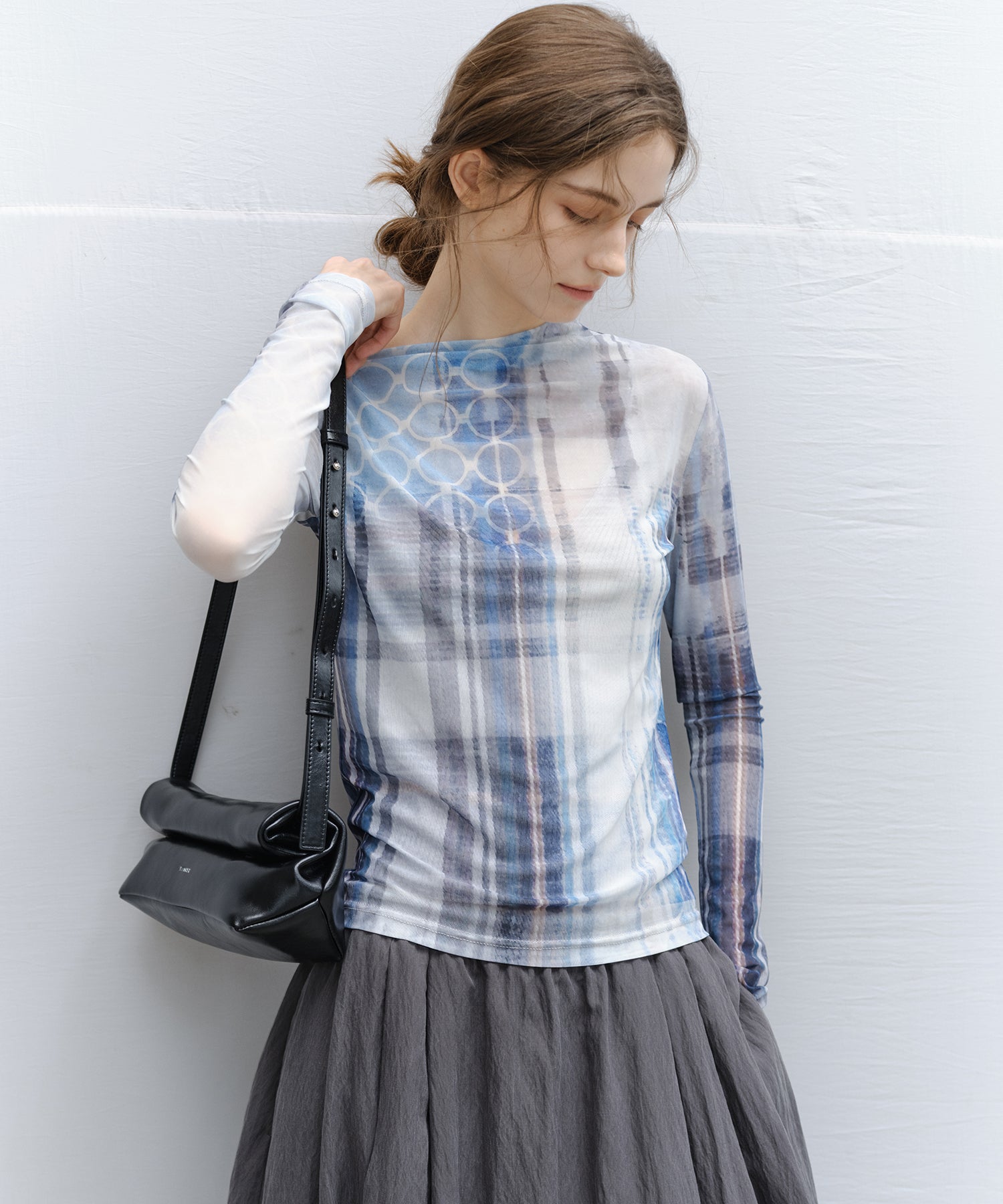 「4月中旬~下旬出荷」Art Print Sheer Top