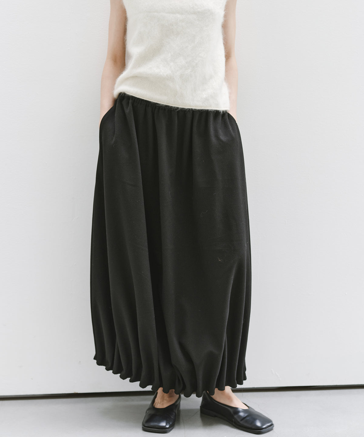「10月下旬出荷予定」Wool-Like Balloon Flare Skirt