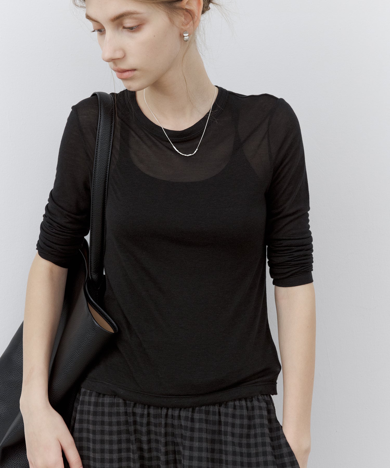 Sheer Fitted Long Sleeve Top