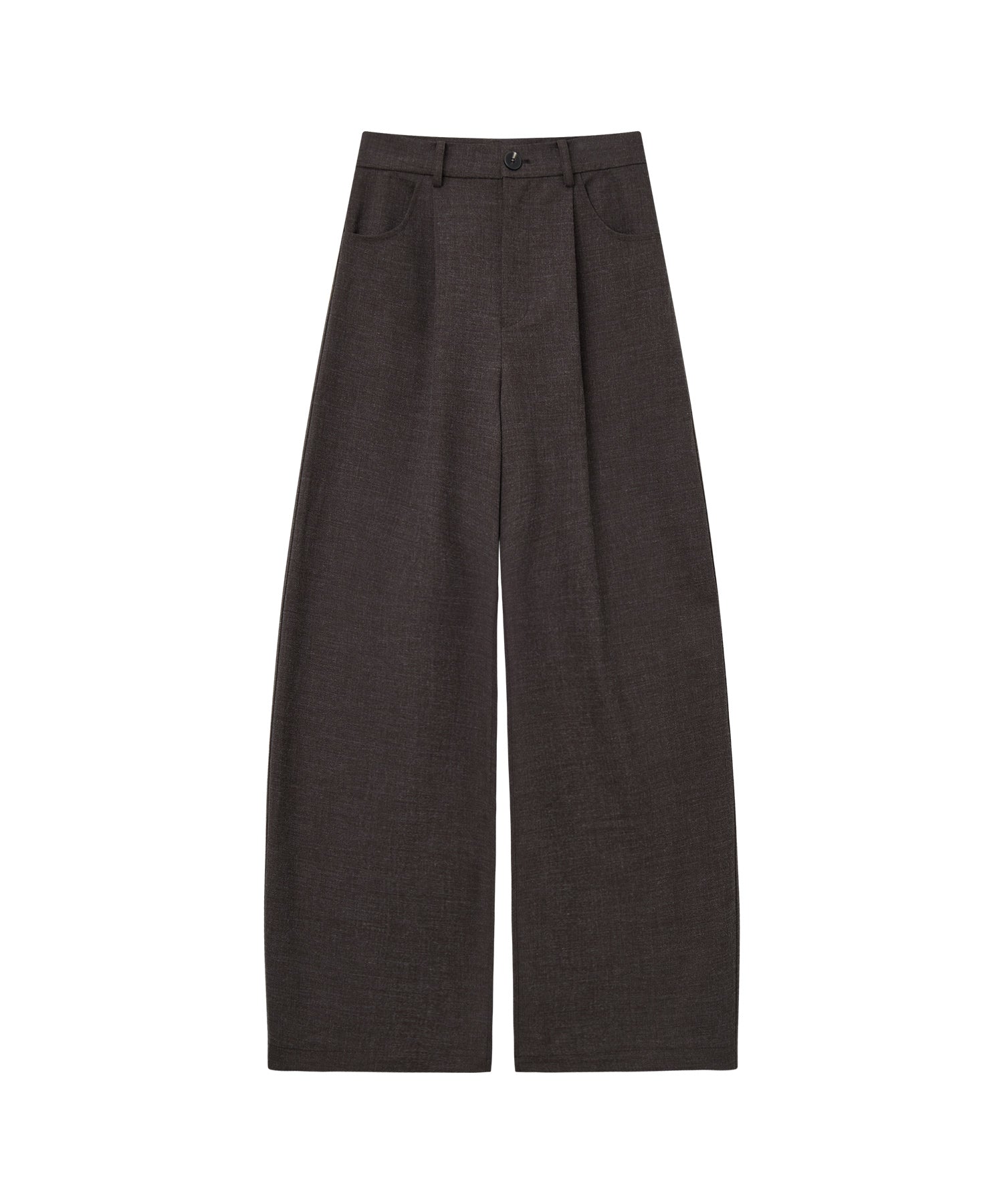 Textured Low-Rise Wide Straight Curved Pants