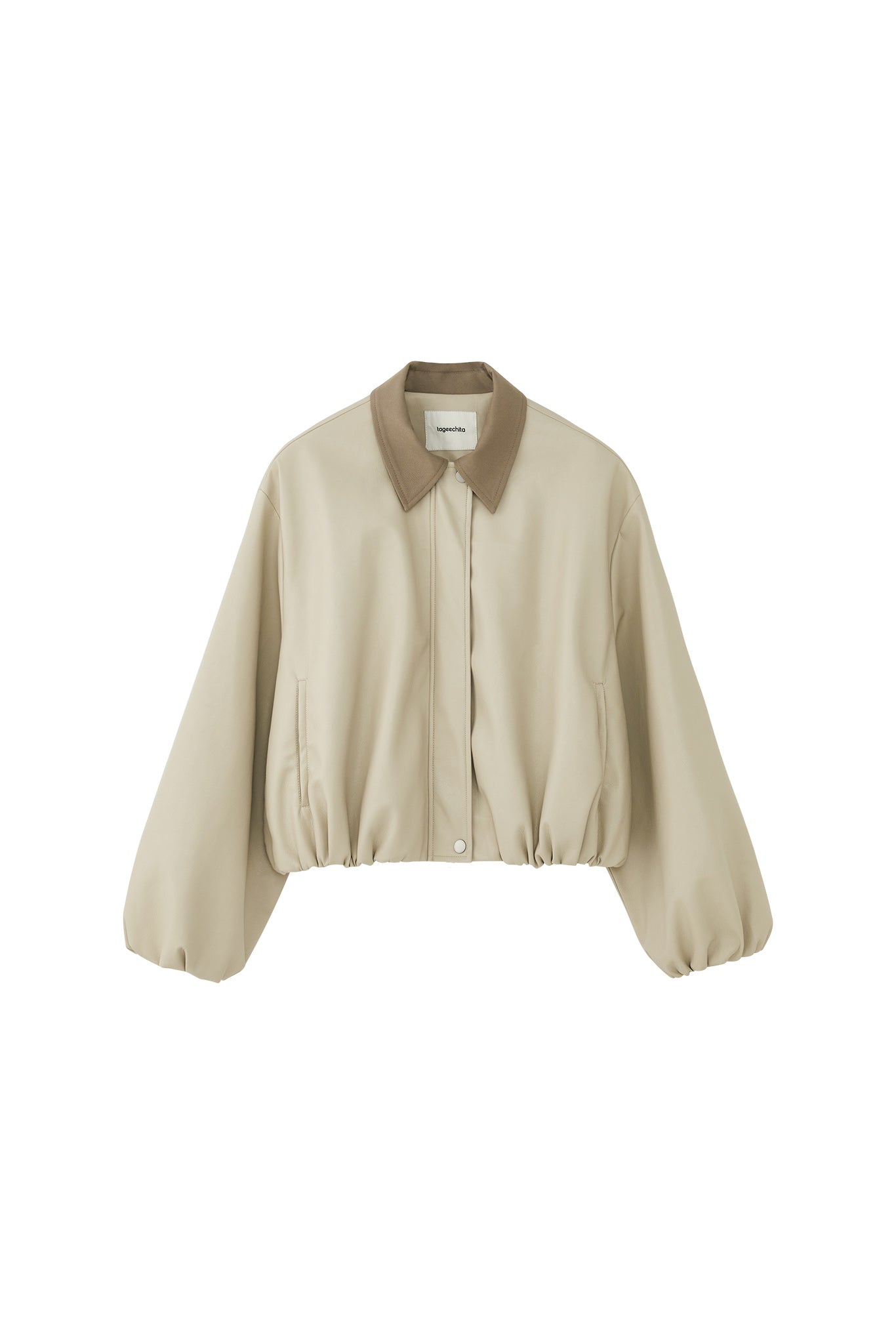 Vegan Leather Balloon Sleeve Blouson