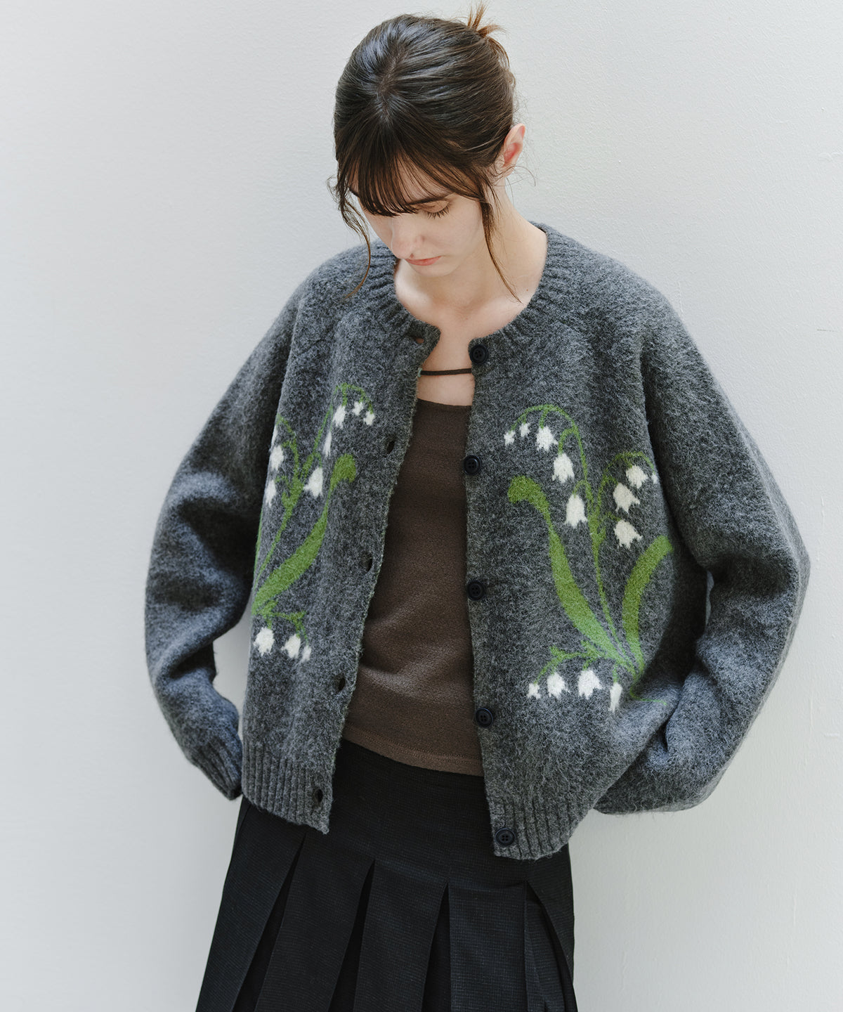 「10月下旬出荷予定」Lily of the Valley Jacquard Knit Cardigan