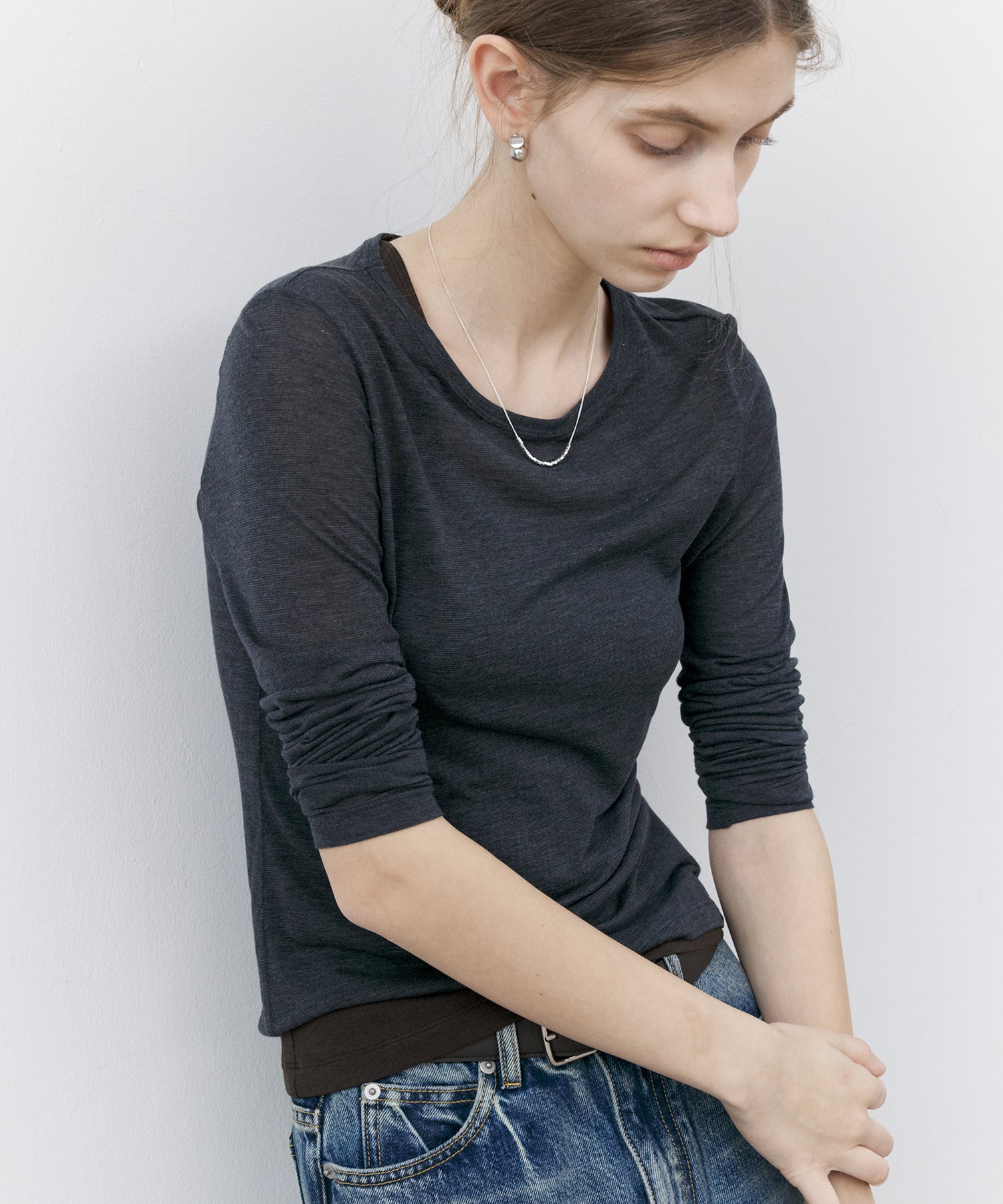 Sheer Fitted Long Sleeve Top