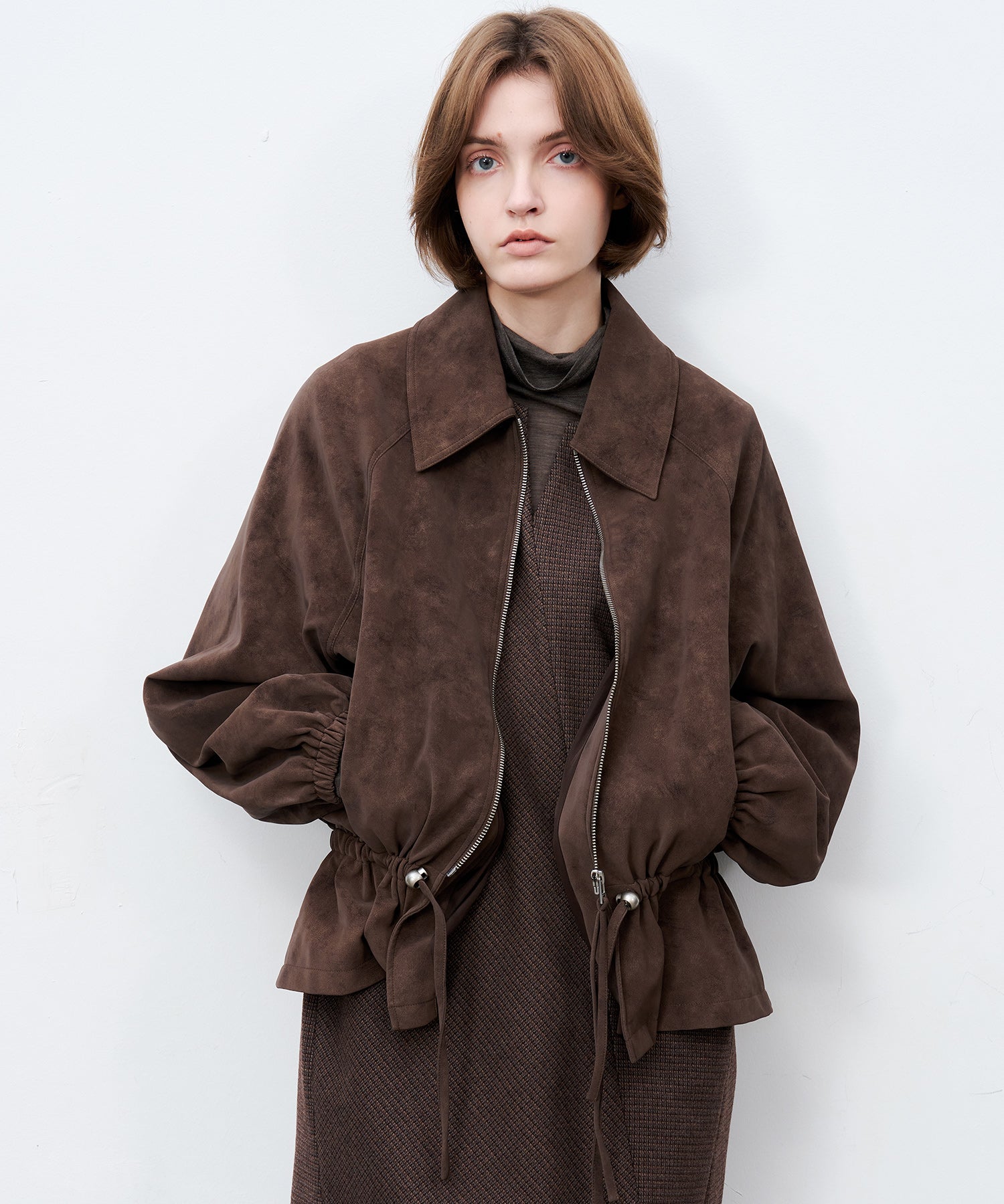 Drawstring-Waist Casual Jacket