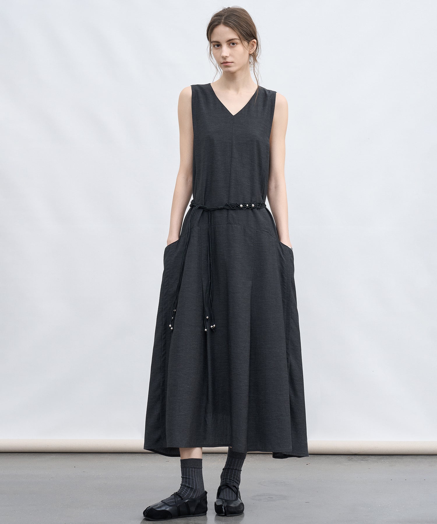 Sleeveless V-Neck A-Line Dress